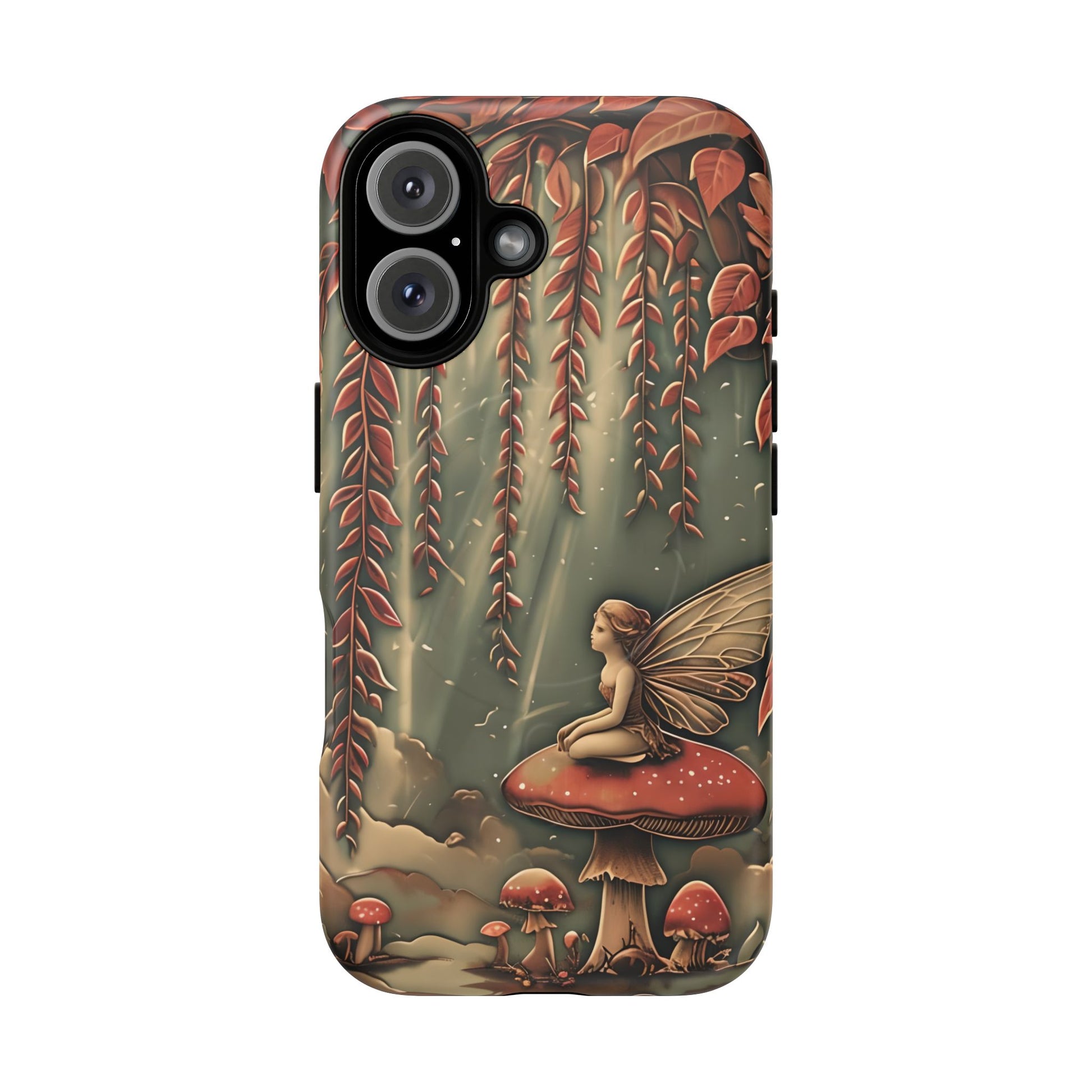 Willow Whisper - Tranquil Nature Art iPhone 16 MagSafe Phone Case - Serene Willow Tree & Meditative Figure Design