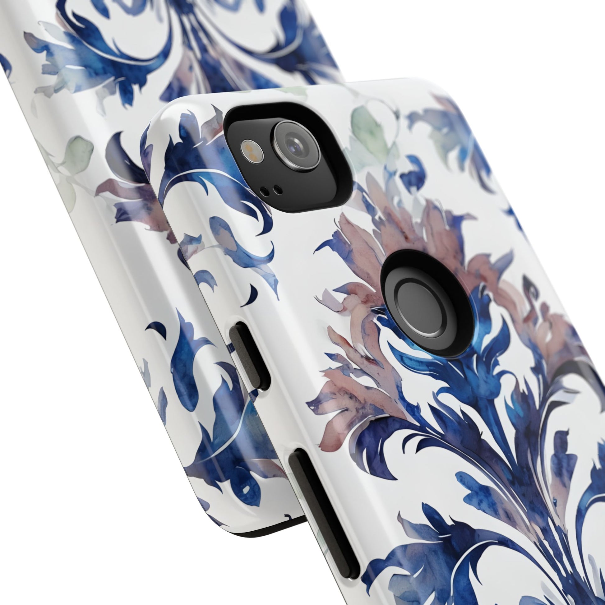Delft Reverie - Elegant Blue & White Google Pixel 2 Tough Phone Case - Dutch Delftware-Inspired Floral Design