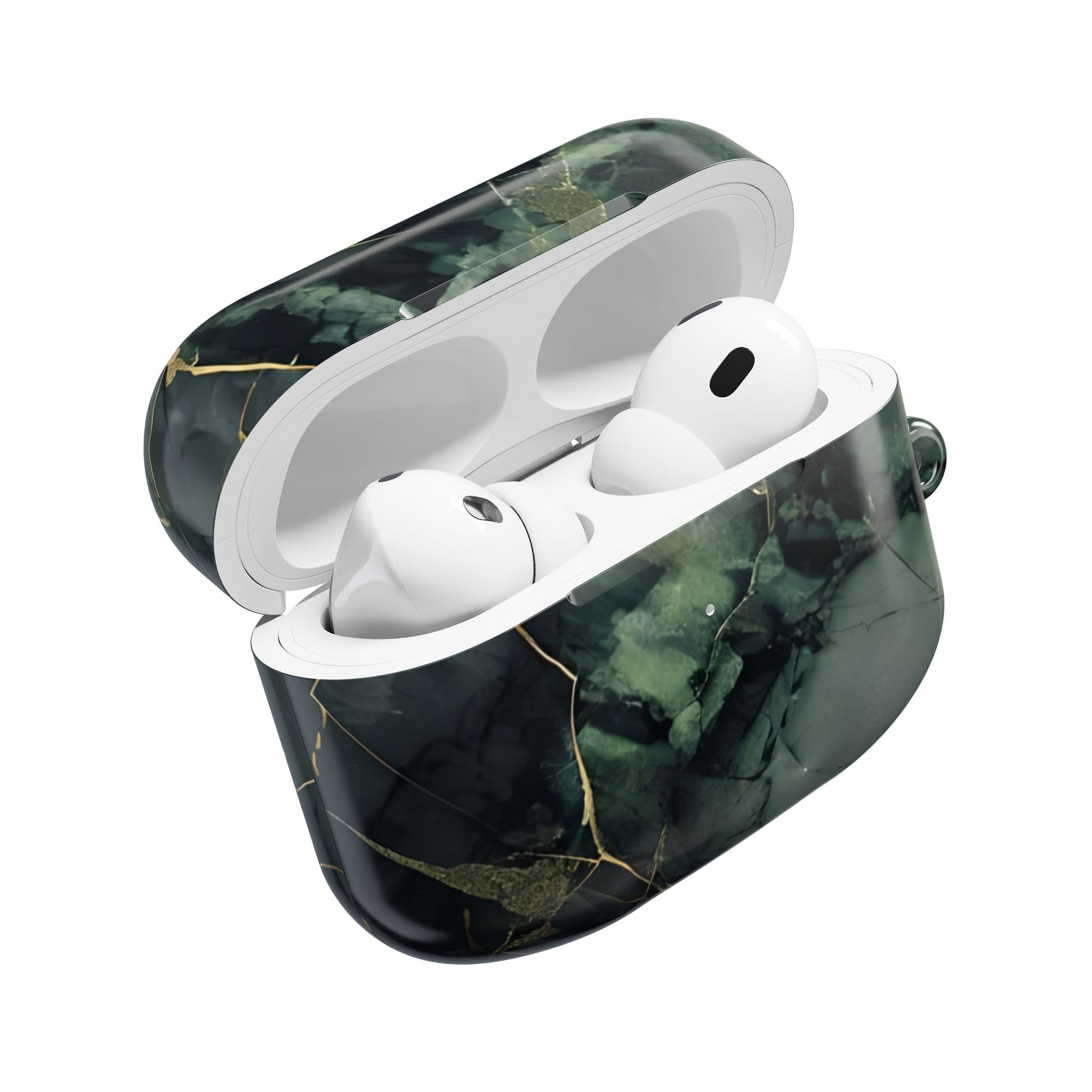 Verdant Vein AirPod Case - Green Marble Earbud Cover for Gen 1, 2, 3, Pro Gen 1 & 2