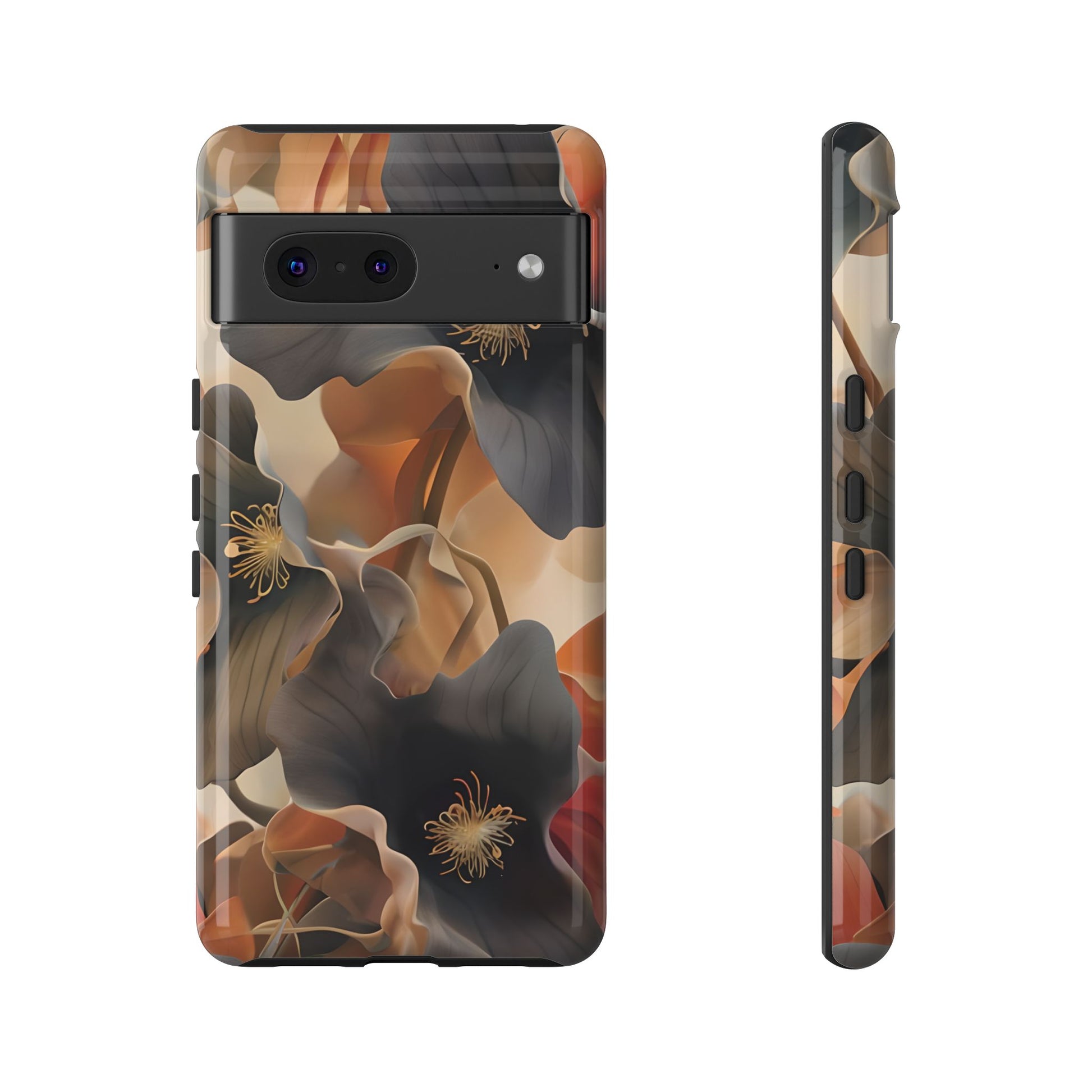 Autumn Ember - Moody Floral Art Google Pixel 7 Tough Phone Case - Warm Earthy Botanical Design