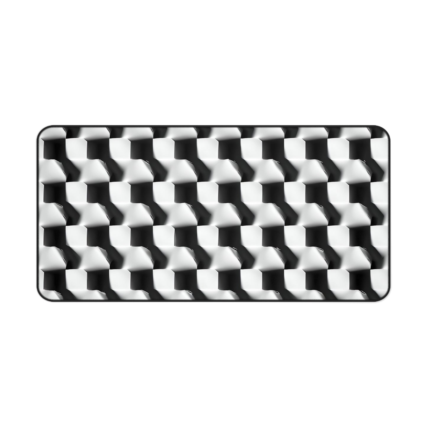 Monochrome Grid Desk Mat - Premium Office Desk Pad, 3 Sizes Available, Artistic Workspace Protection