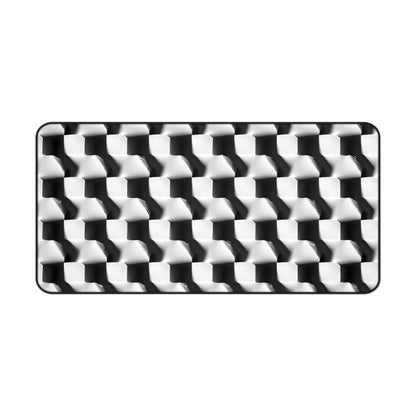 Monochrome Grid Desk Mat - Premium Office Desk Pad, 3 Sizes Available, Artistic Workspace Protection