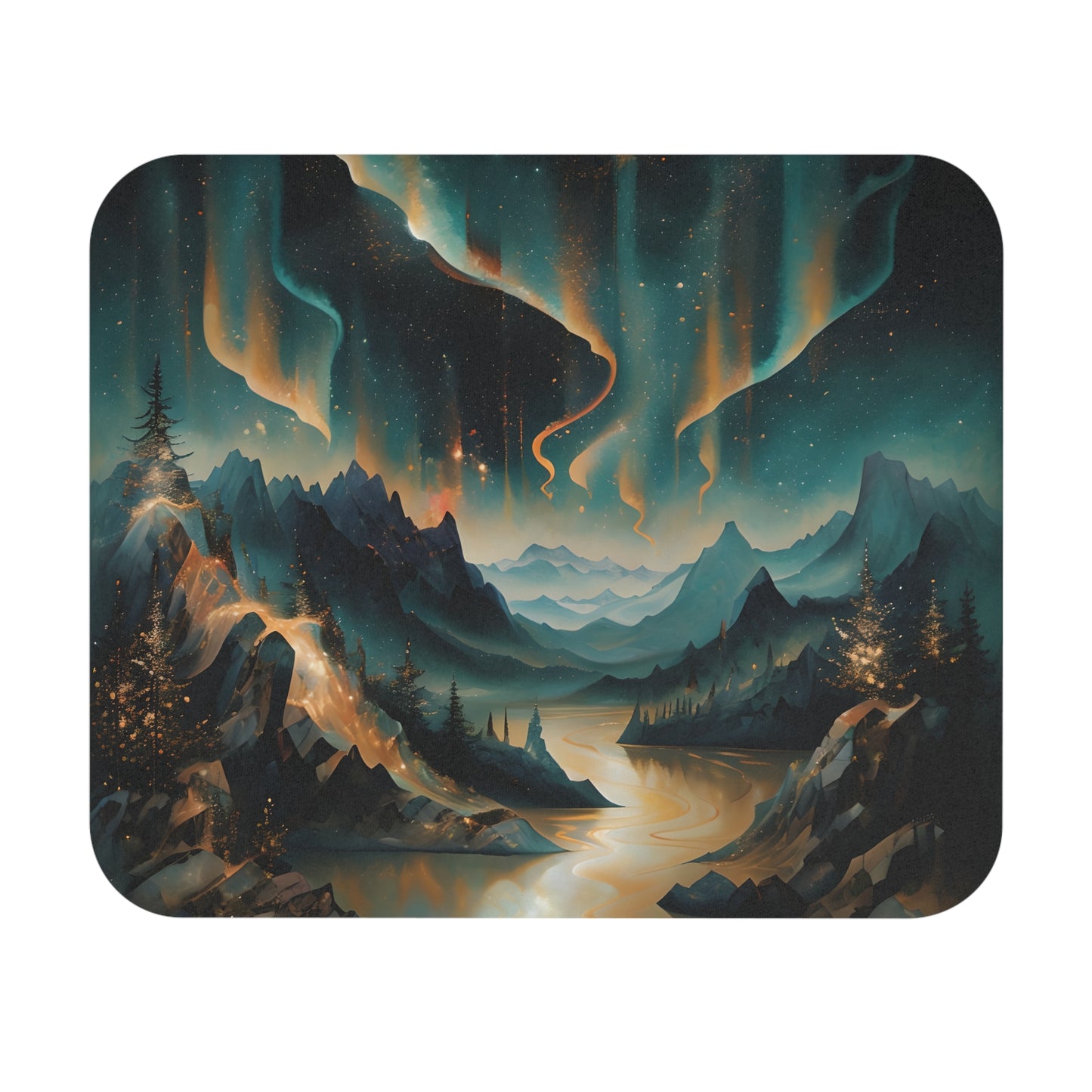 Aurora Dreamscape mouse pad featuring luminous aurora-inspired landscape artwork