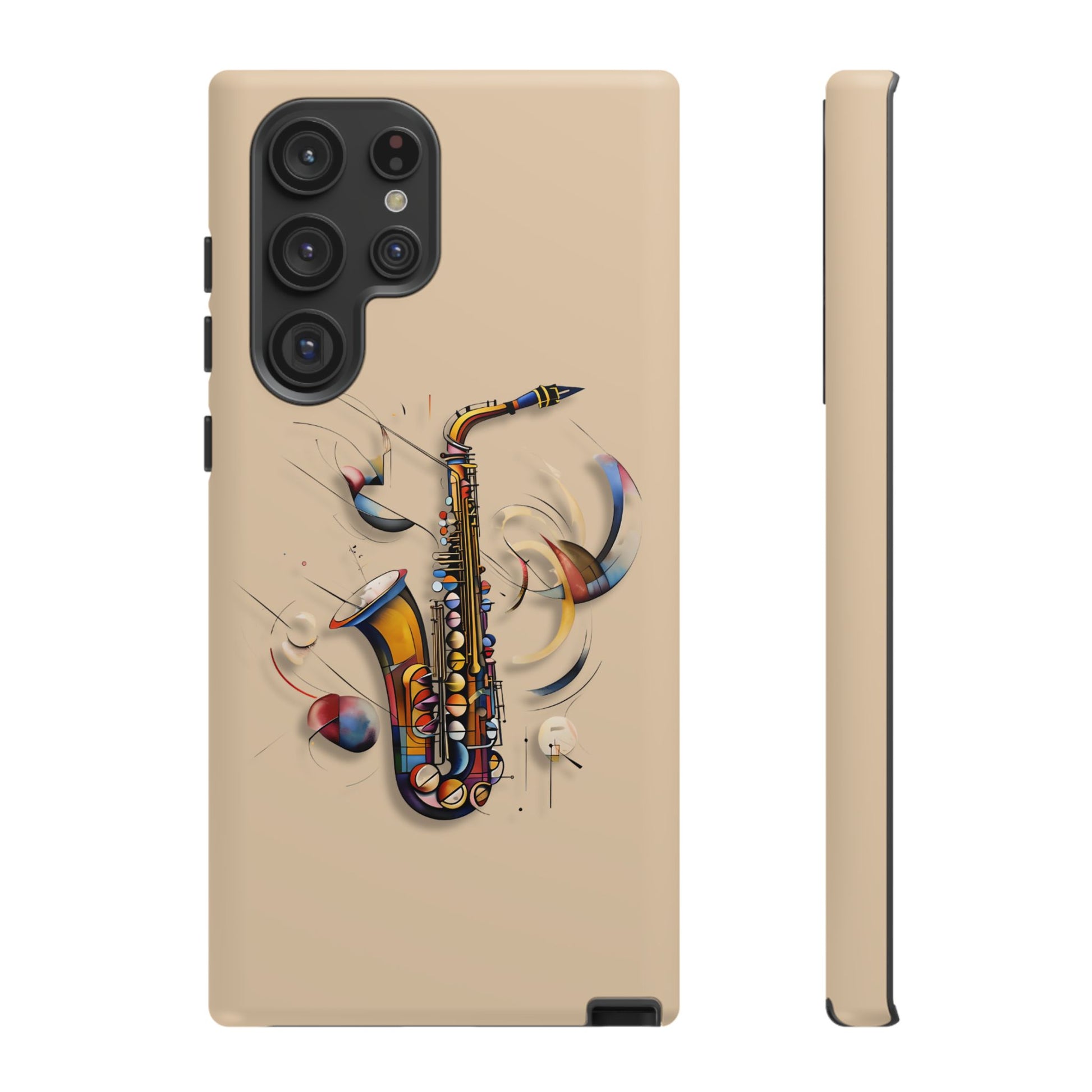 Brass Rhapsody Artistic Saxophone Music Tough Case for Samsung Galaxy S22 Ultra - Shockproof Phone Cover