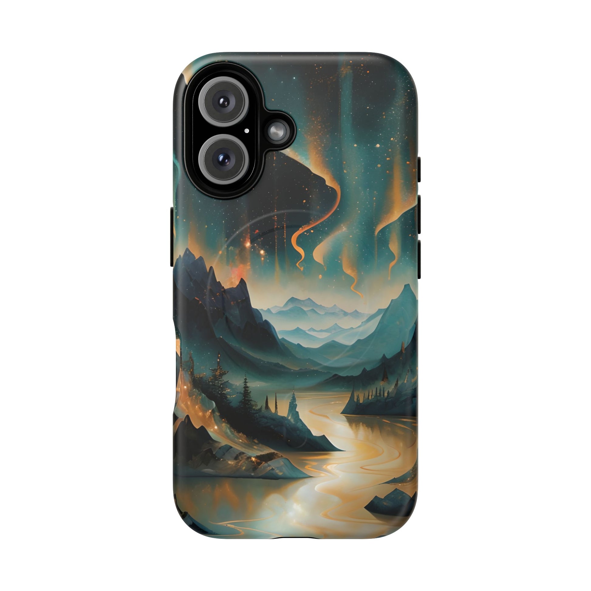 Aurora Dreamscape iPhone 16 Case - Northern Lights Art, MagSafe, Tough Protection