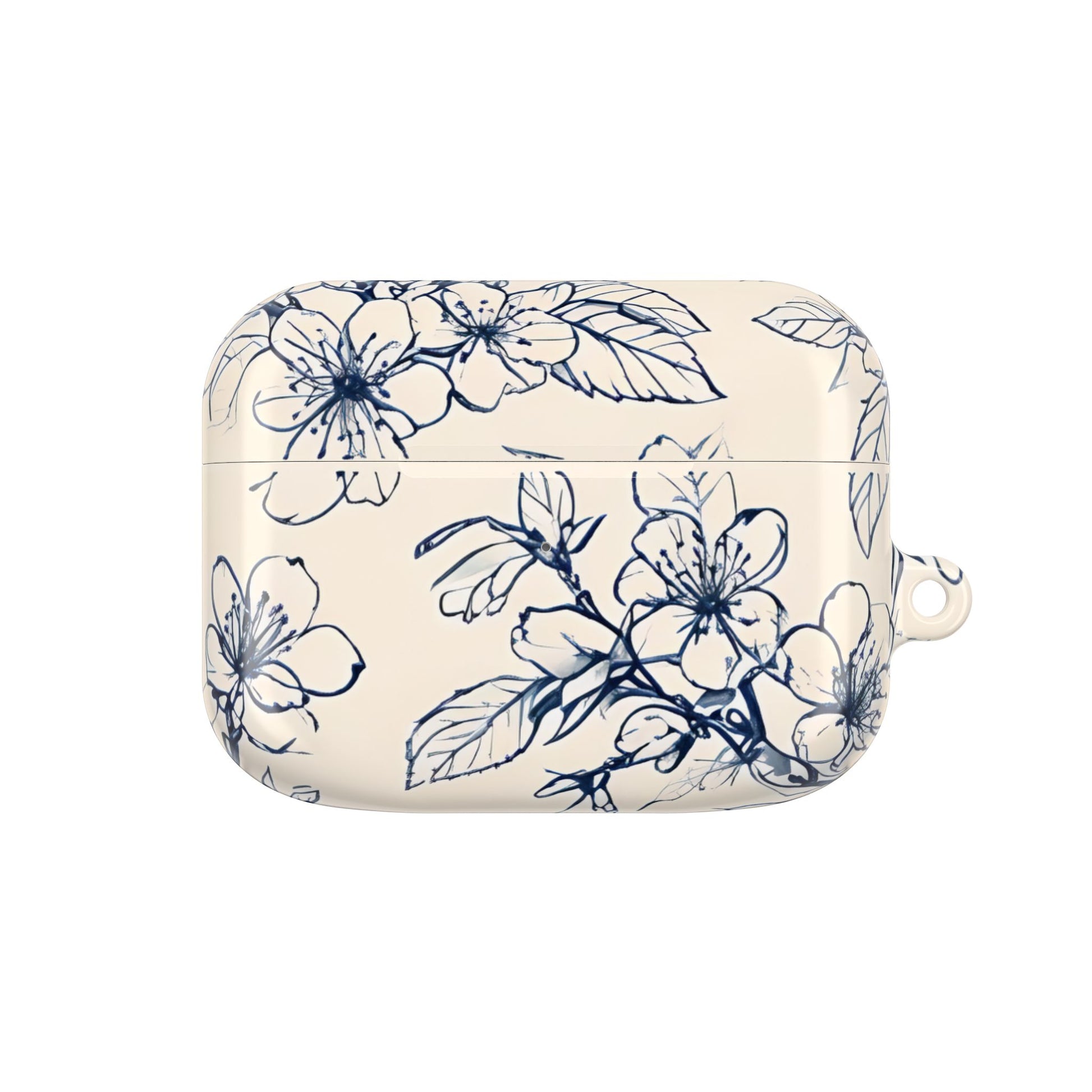 Blossom Sketch AirPod Case - Elegant Floral Earbud Cover for Gen 1, 2, 3, Pro Gen 1 & 2 - Chic Blue Botanical Gift for Her
