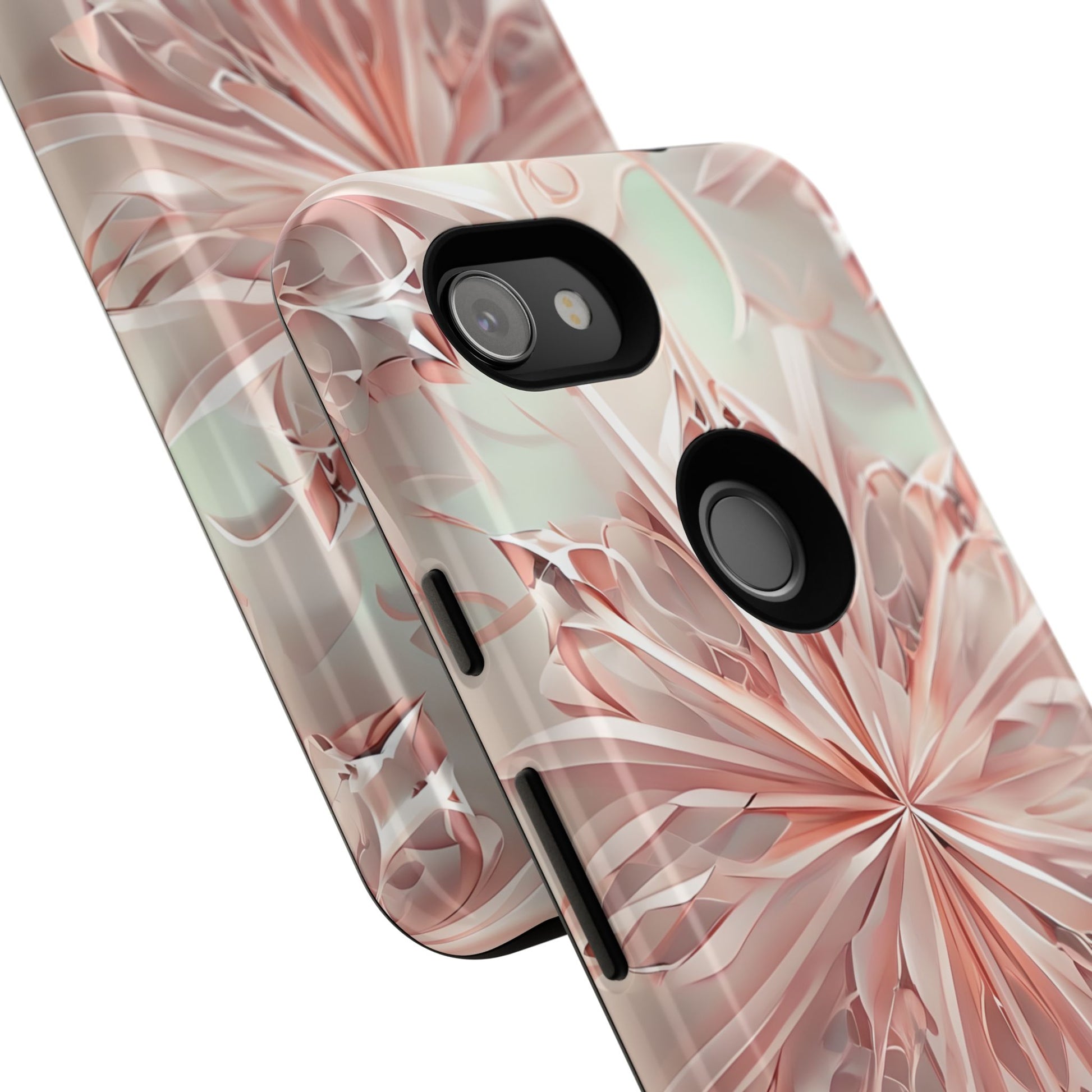 Blush Frost from our Kaleidoscope Collection - Google Pixel 3a tough case - Soft Pink Geometric Floral Design