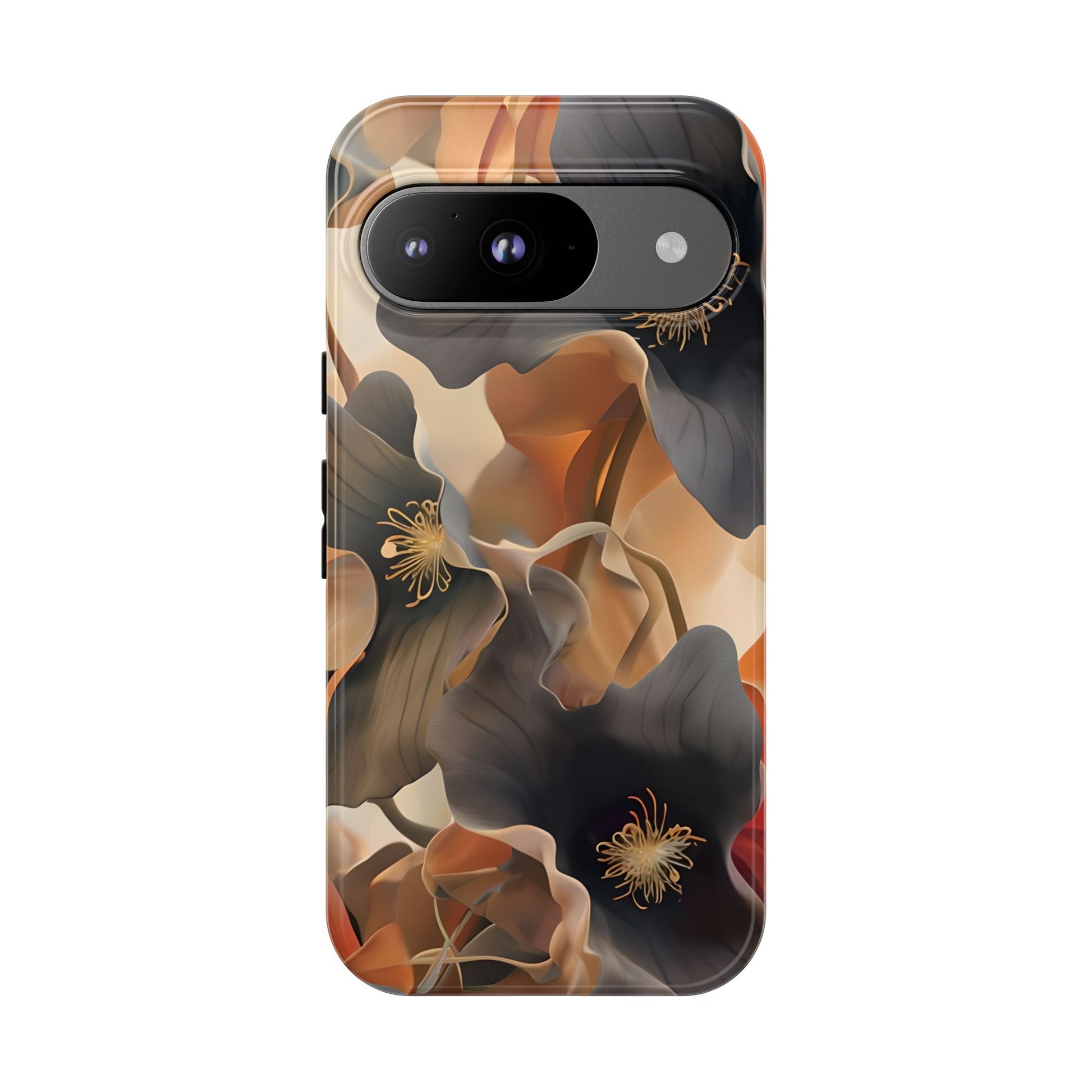 Autumn Ember - Moody Floral Art Google Pixel 9 Tough Phone Case - Warm Earthy Botanical Design