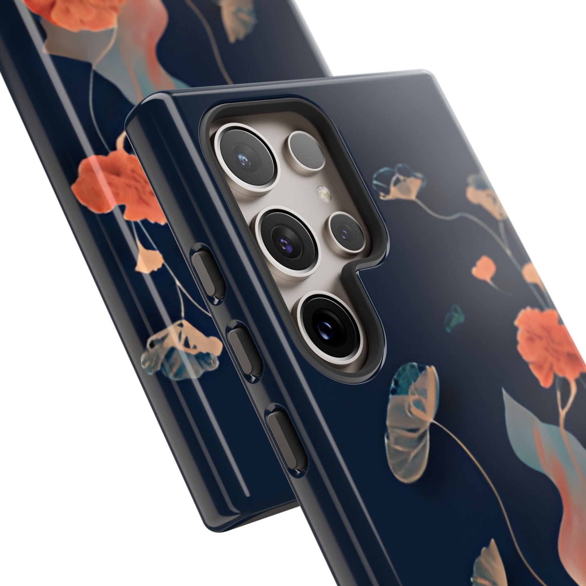 Lotus Reverie - Elegant Artistic Floral Samsung Galaxy S22 Tough Phone Case - Painterly Lotus Blossom Design