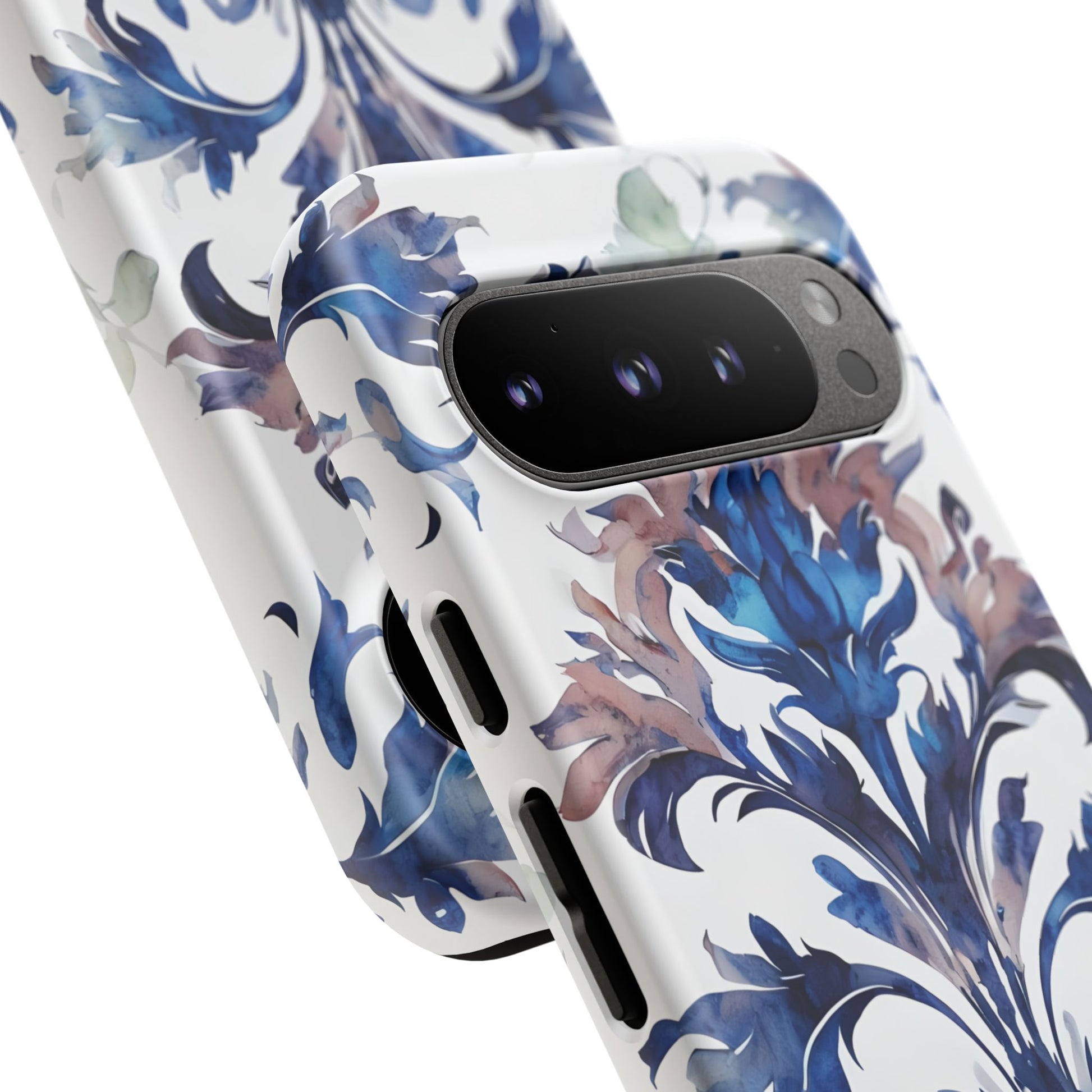 Delft Reverie - Elegant Blue & White Google Pixel 9 Pro Tough Phone Case - Dutch Delftware-Inspired Floral Design