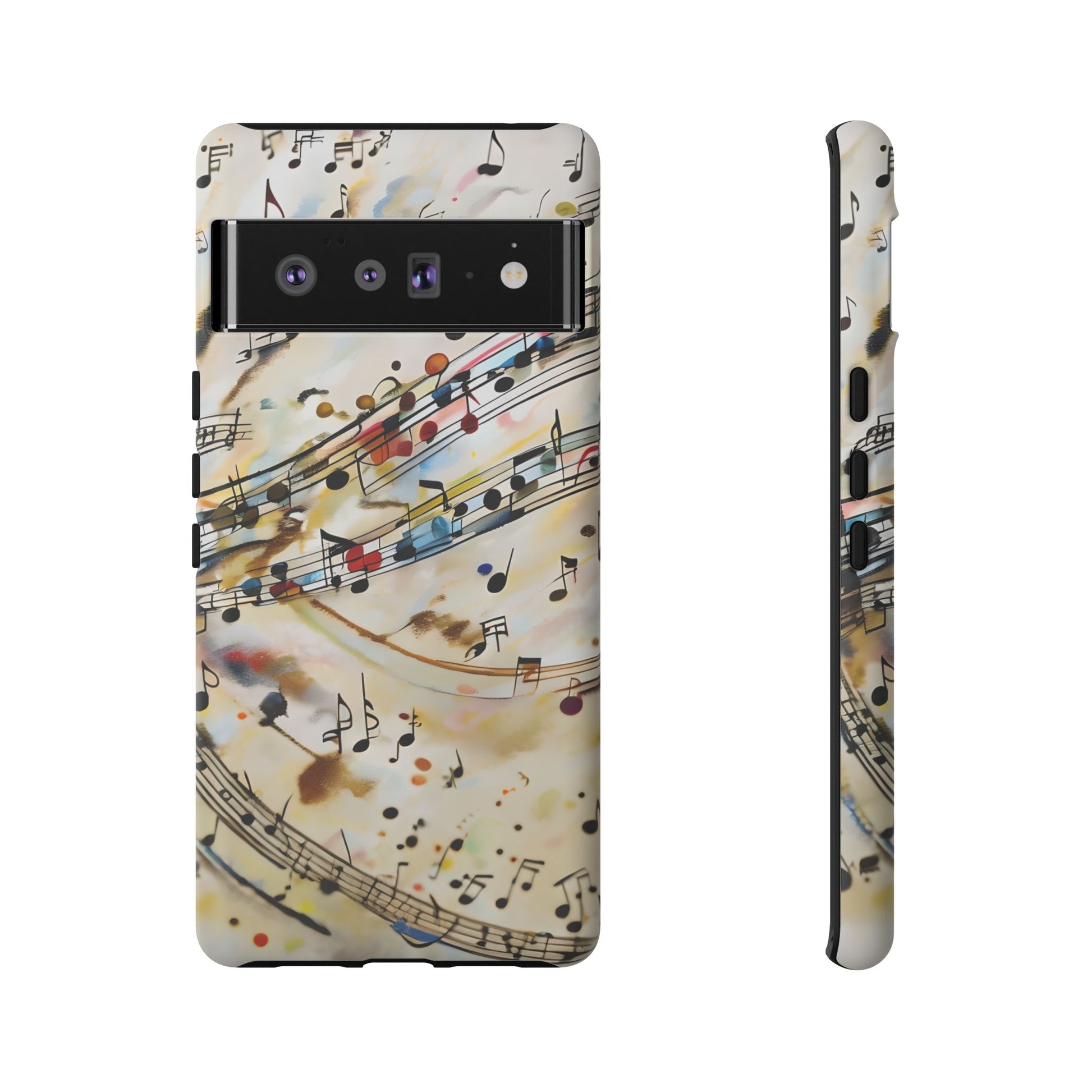 Melodic Flow Abstract Music Notes Tough Case for Google Pixel 6 Pro - Shockproof Phone Cover