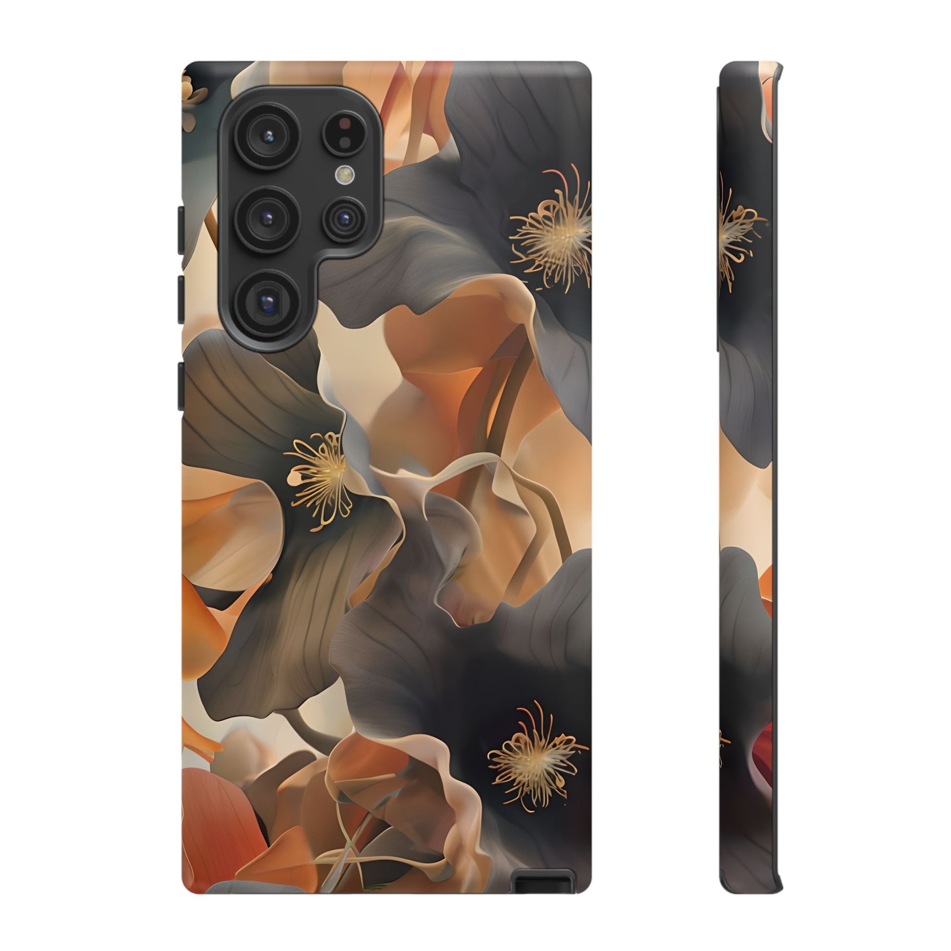 Autumn Ember - Moody Floral Art Samsung Galaxy S22 Ultra Tough Phone Case - Warm Earthy Botanical Design