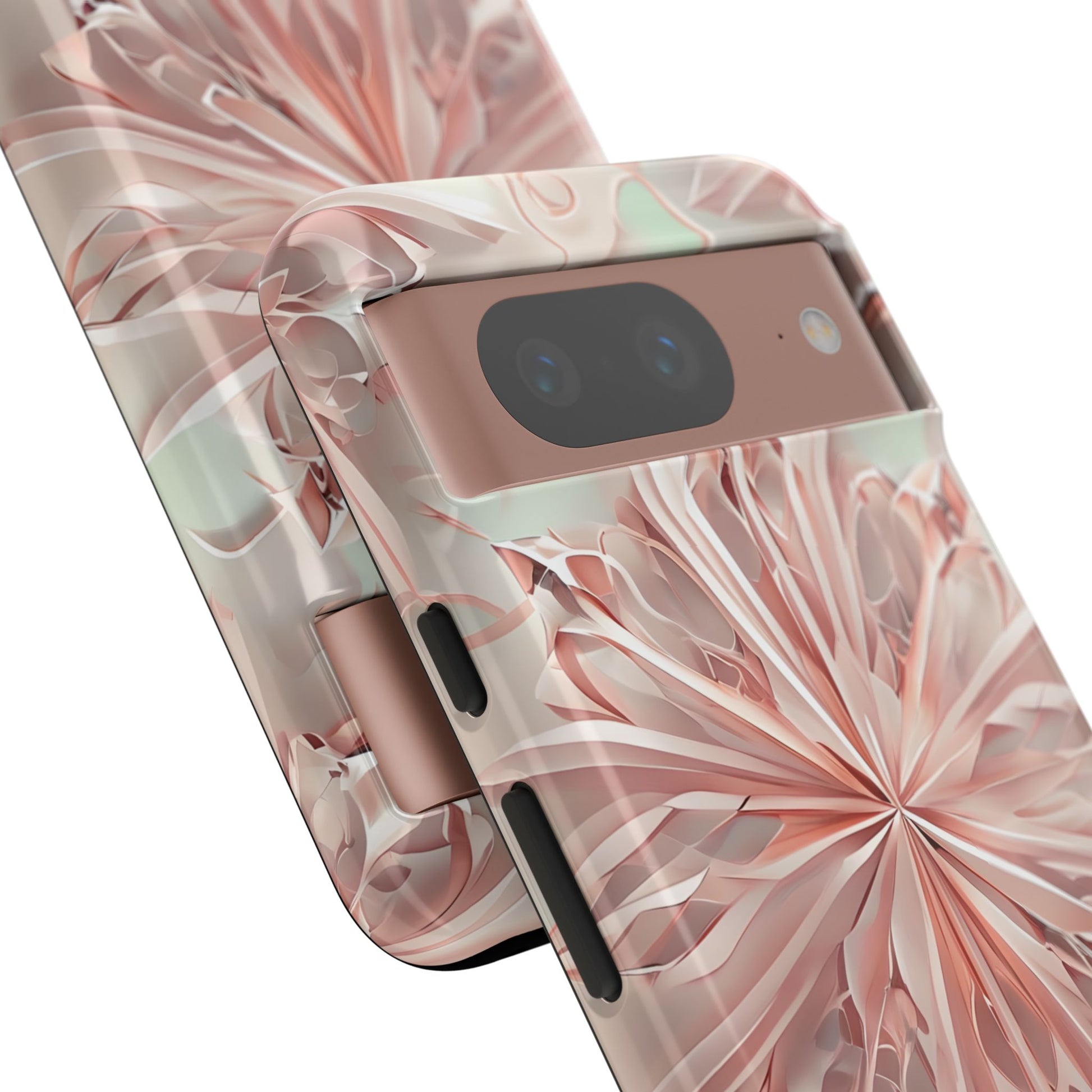 Blush Frost from our Kaleidoscope Collection - Google Pixel 8 tough case - Soft Pink Geometric Floral Design