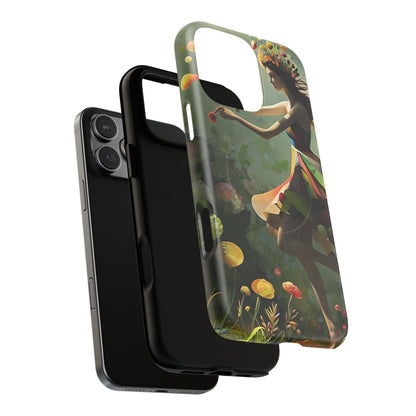 Dancing Wildflower Muse iPhone - Artistic Floral Fantasy Cover - MagSafe Compatible - Whimsical Nature-Inspired Protective Accessory