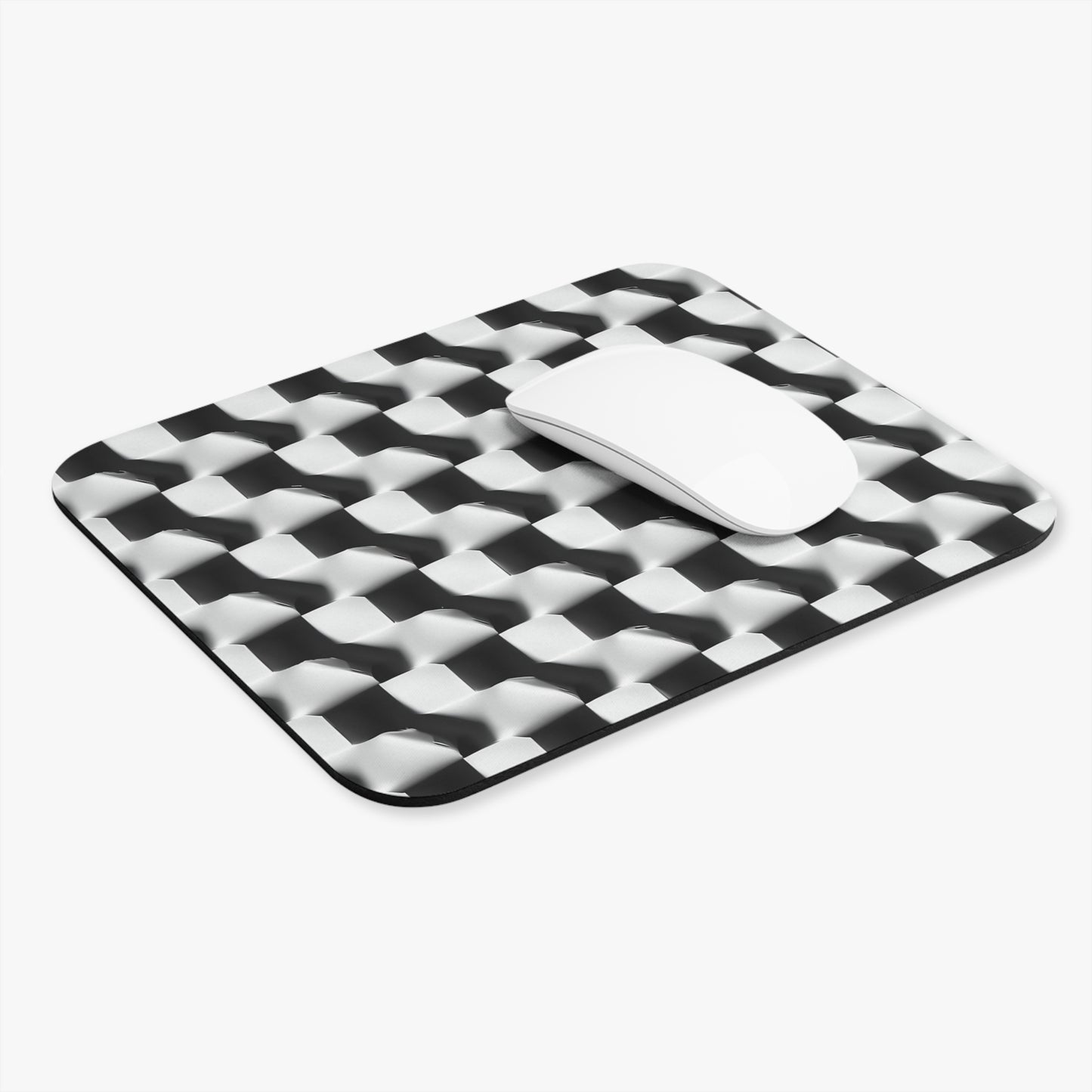 Monochrome Grid Mouse Pad - Premium 9x8 " Non-Slip Desk Mat for Work, Gaming & Office Decor