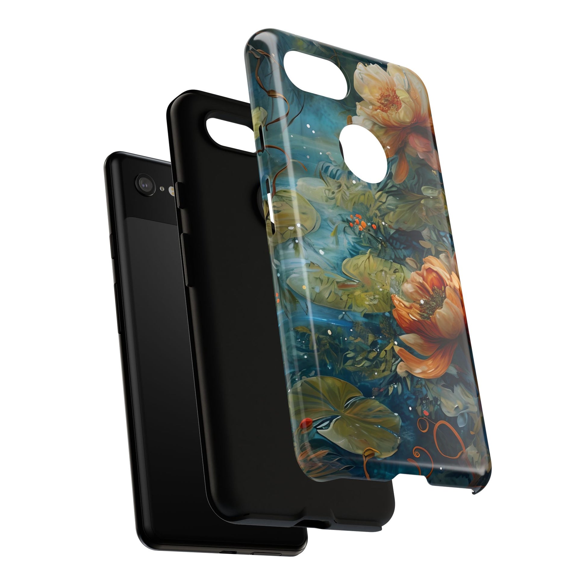 Waterlily Nocturne Tough Case for Google Pixel 3XL- Premium Artistic Shockproof Cover, Elegant Protective Phone Case