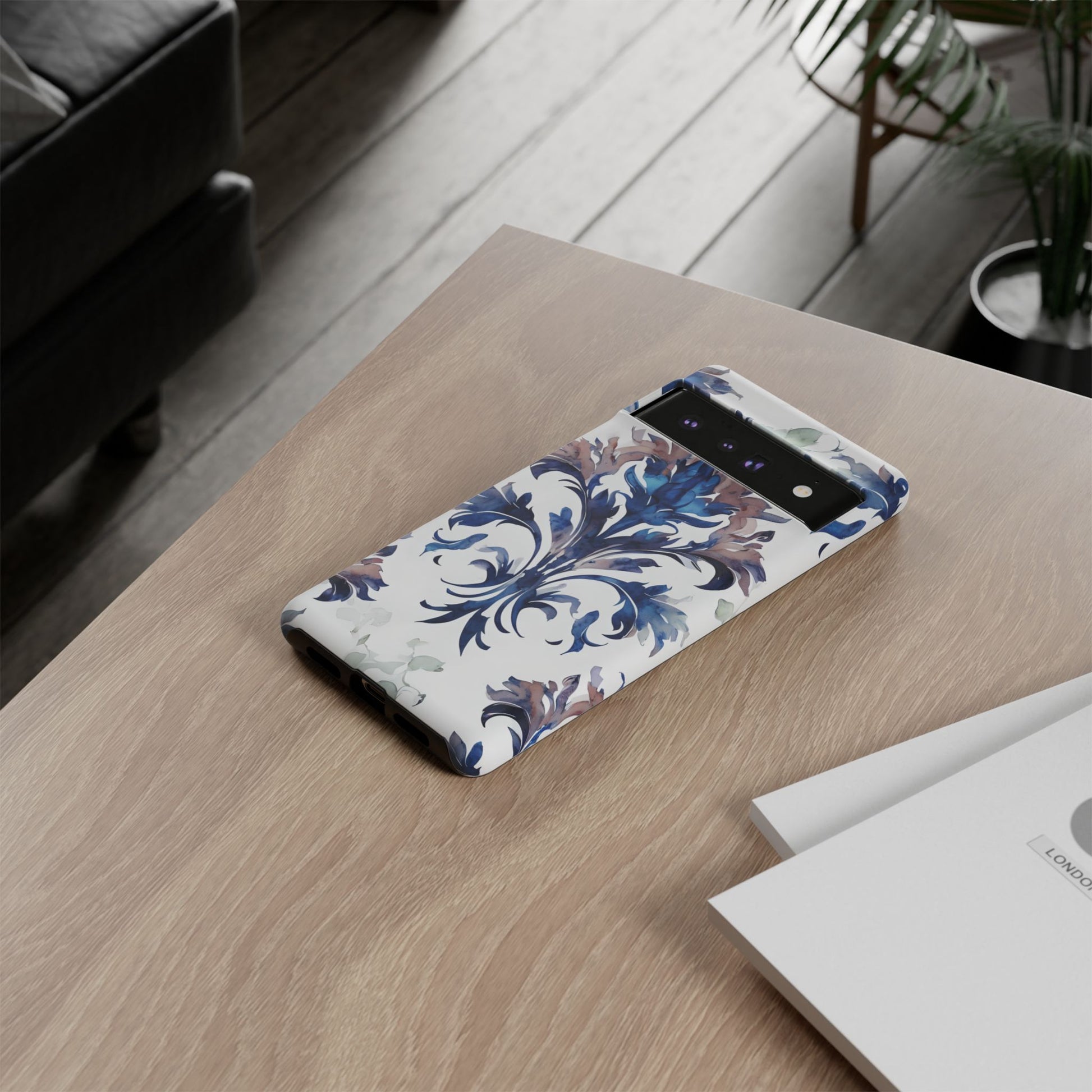 Delft Reverie - Elegant Blue & White Google Pixel 6 Pro Tough Phone Case - Dutch Delftware-Inspired Floral Design