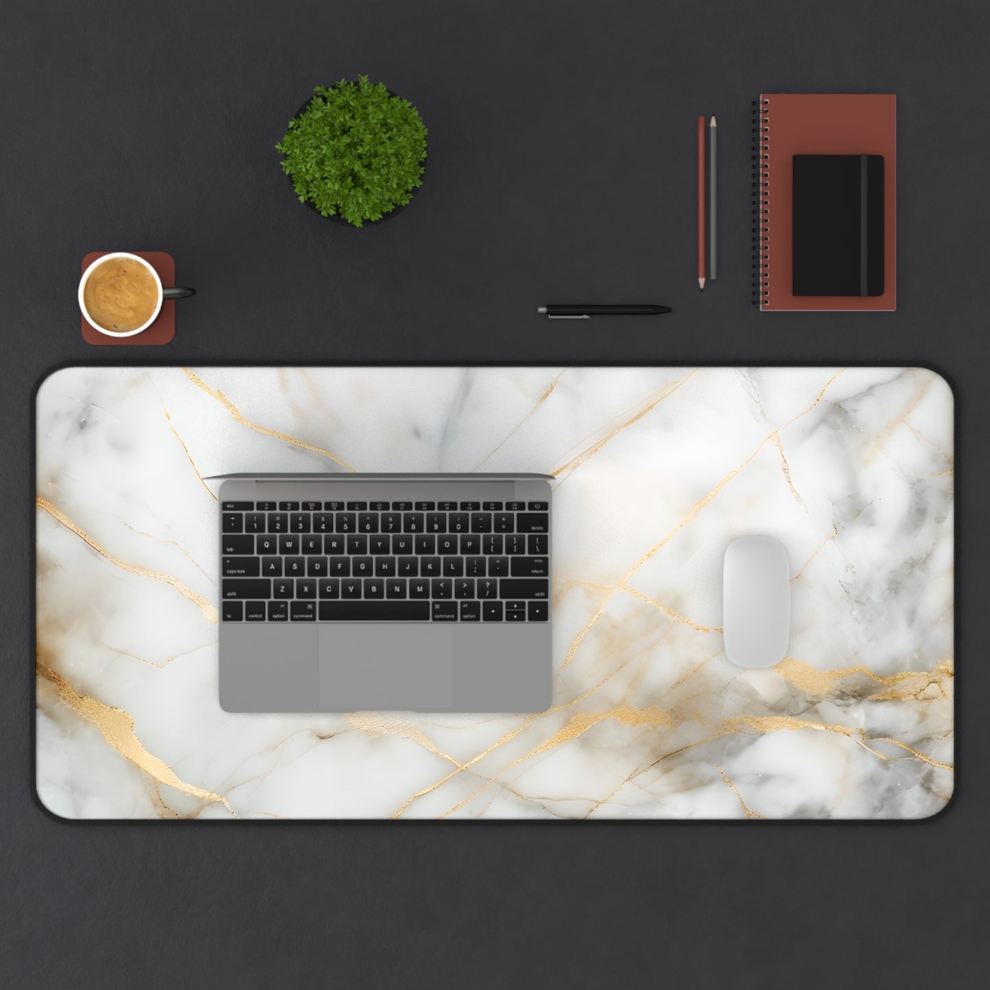 Golden Vein Desk Mat - Premium Office Desk Pad, 3 Sizes Available, Artistic Workspace Protection