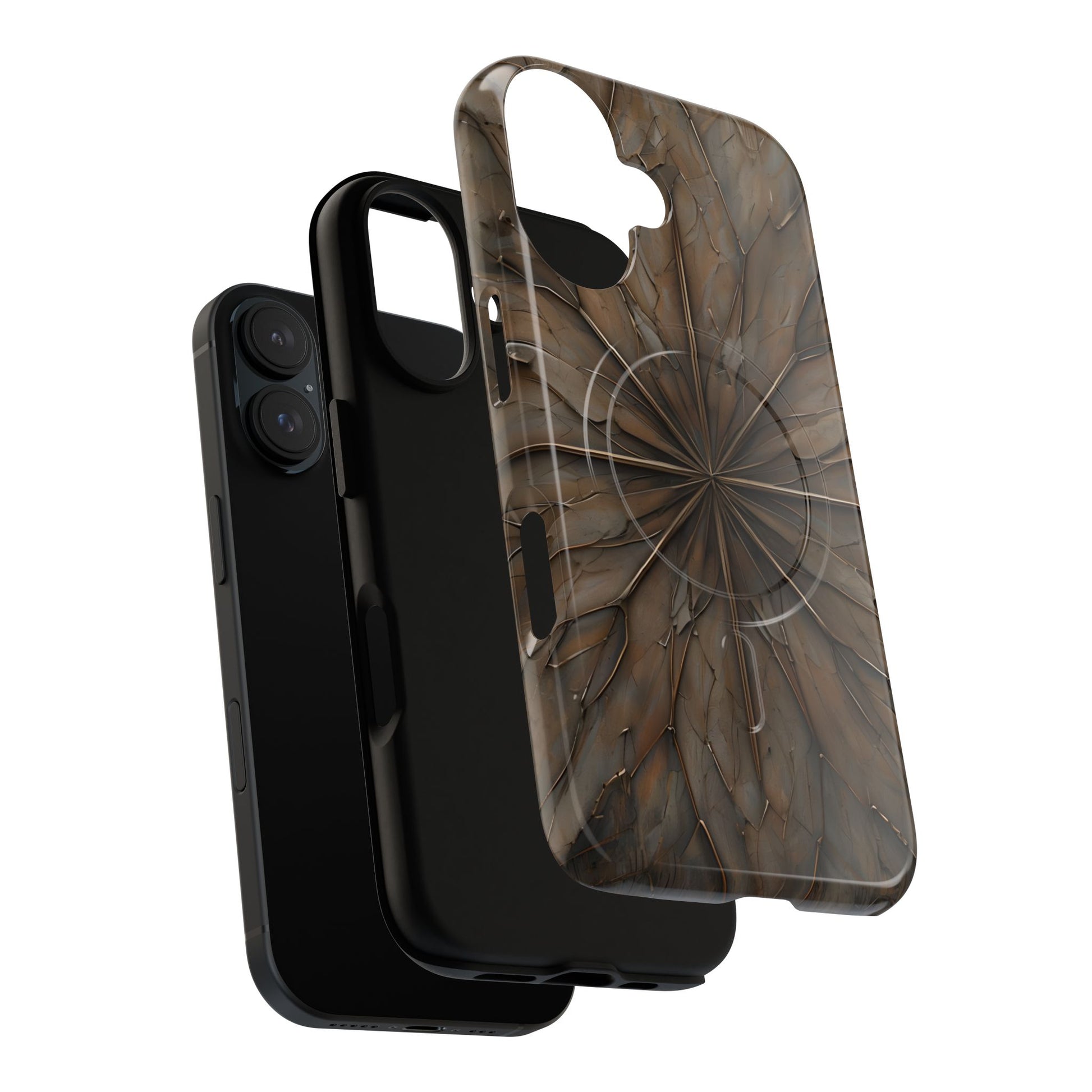Earthstone Mandala - Kaleidoscope Collection Artistic Taupe Burst - iPhone 16 MagSafe Phone Case