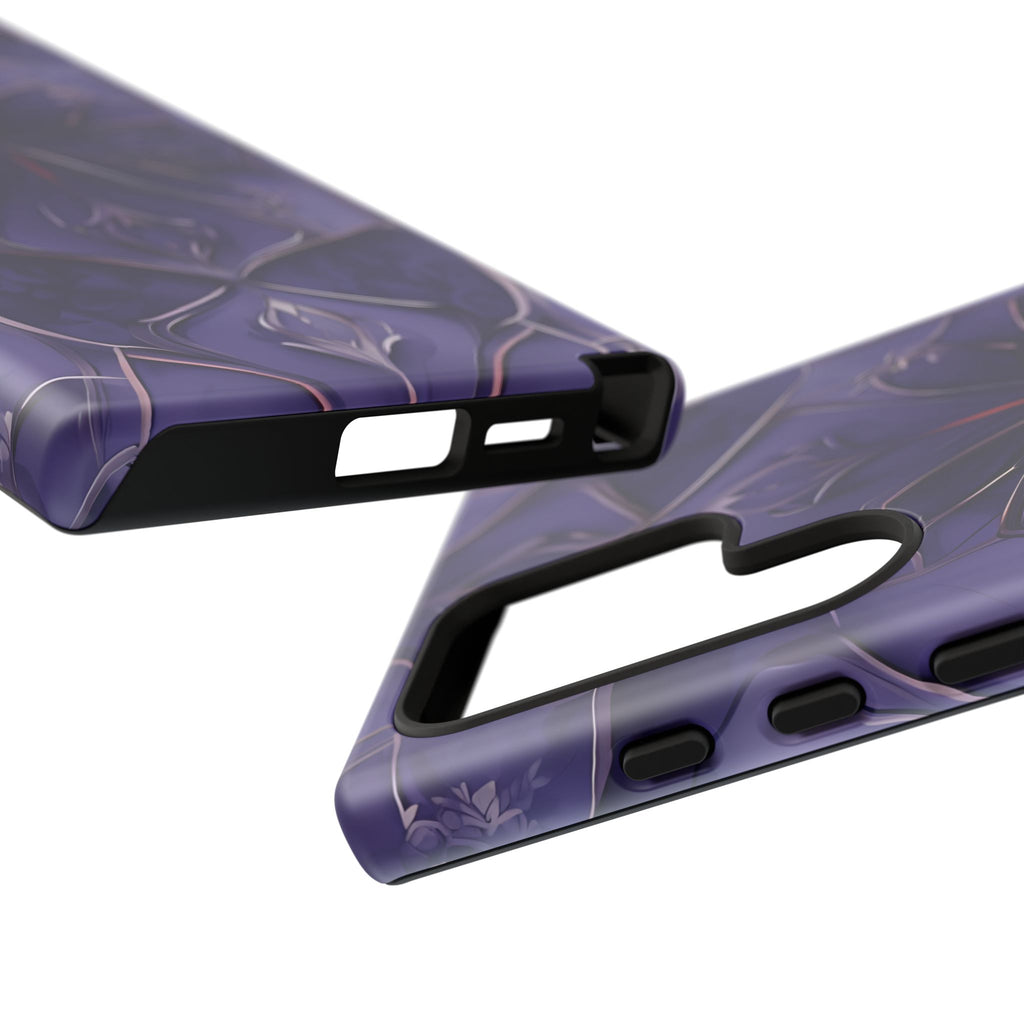 Violet Nebula - Kaleidoscope Collection Artistic Floral Burst - Samsung Galaxy S24 Ultra Tough Phone Case - Bold Purple Symmetrical Design