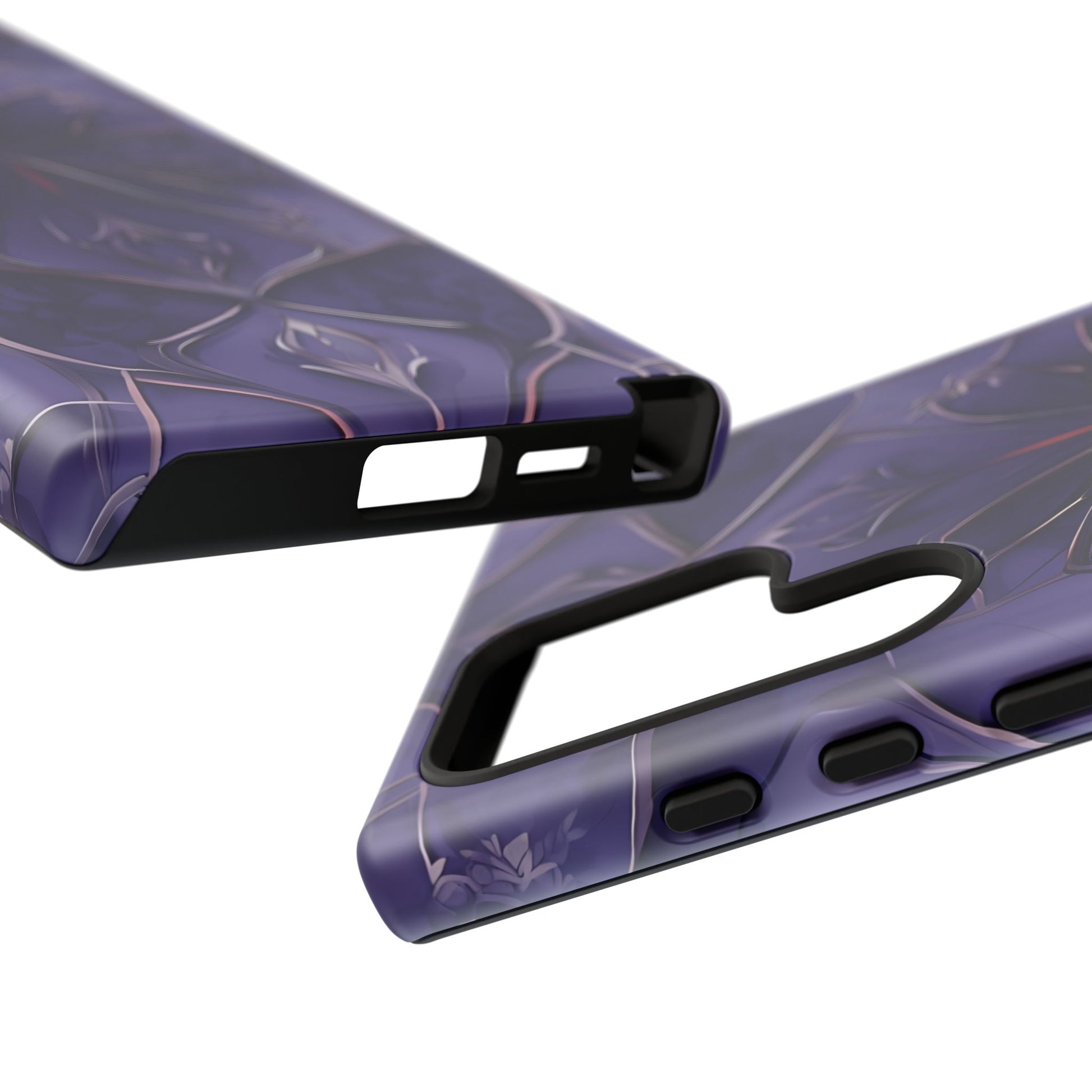 Violet Nebula - Kaleidoscope Collection Artistic Floral Burst - Samsung Galaxy S24 Ultra Tough Phone Case - Bold Purple Symmetrical Design