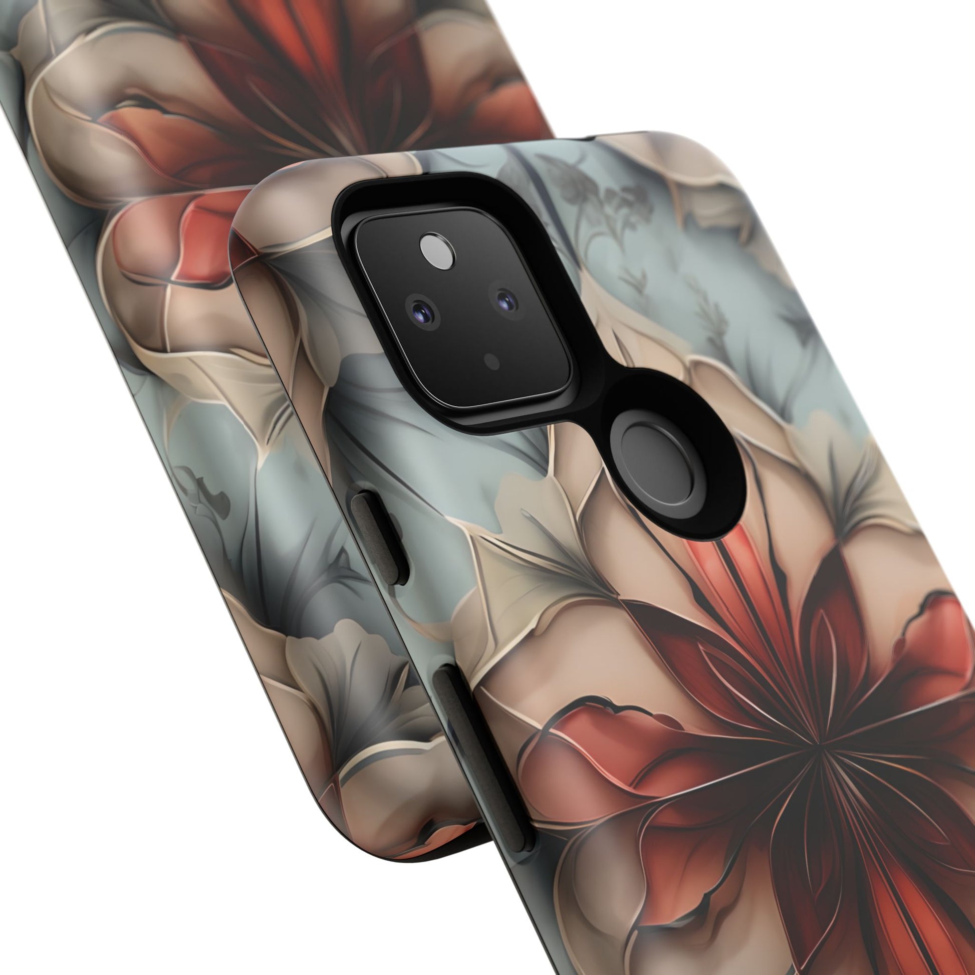 Ember Bloom - Kaleidoscope Collection Artistic Floral - Google Pixel 4a 5G Tough Phone Case - Fiery Symmetrical Design