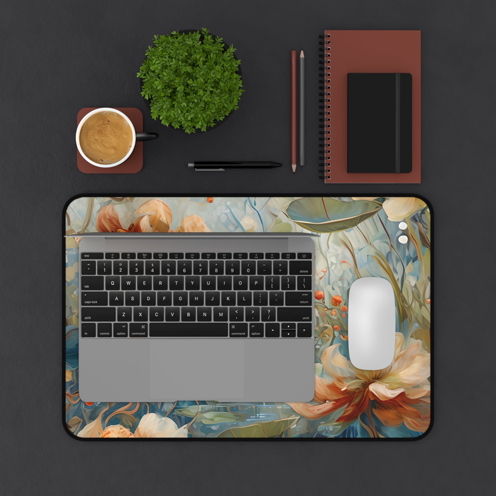 Waterlily Dreamscape Designer Desk Mat - Premium Office Desk Pad, 3 Sizes Available, Artistic Workspace Protection