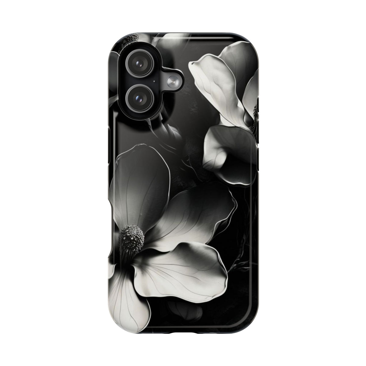 Monochrome Magnolia iPhone MagSafe Case