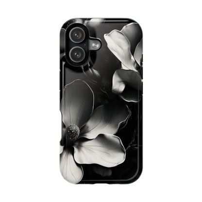 Monochrome Magnolia iPhone MagSafe Case