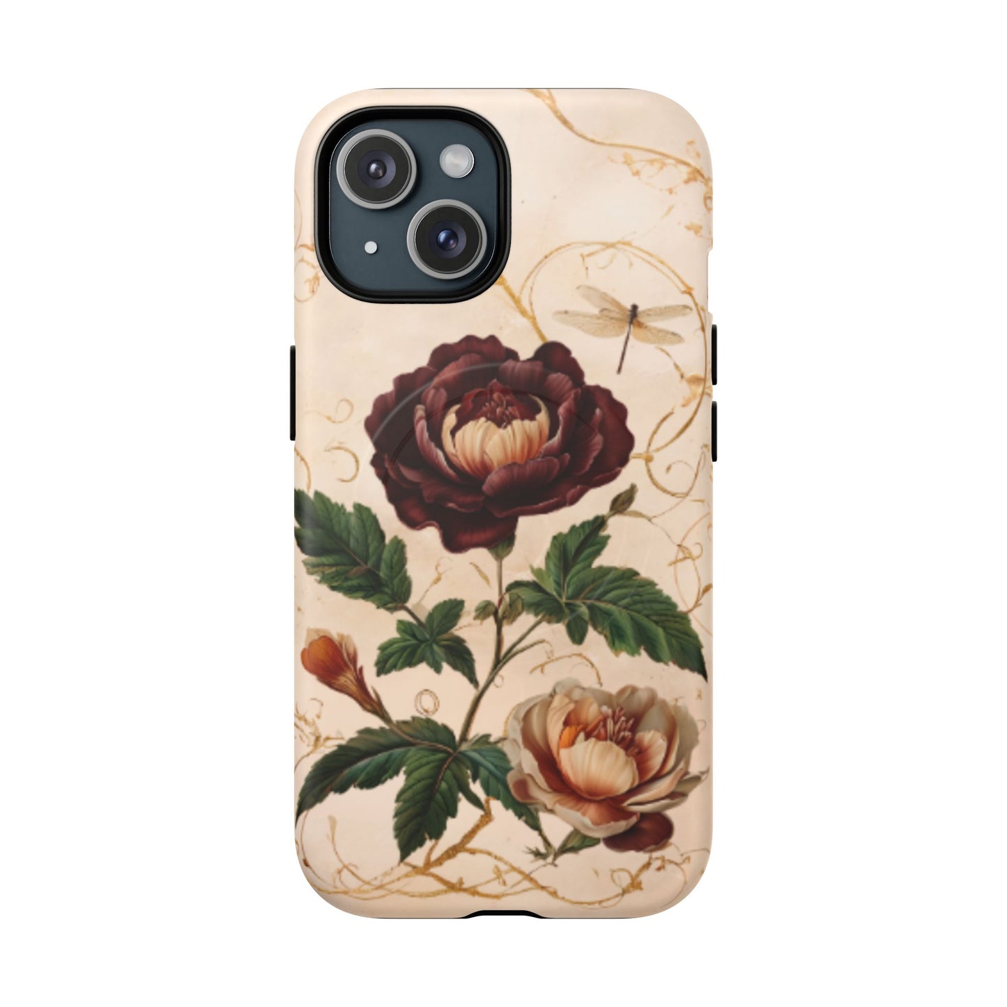 Vintage Burgundy Rose iPhone MagSafe Case