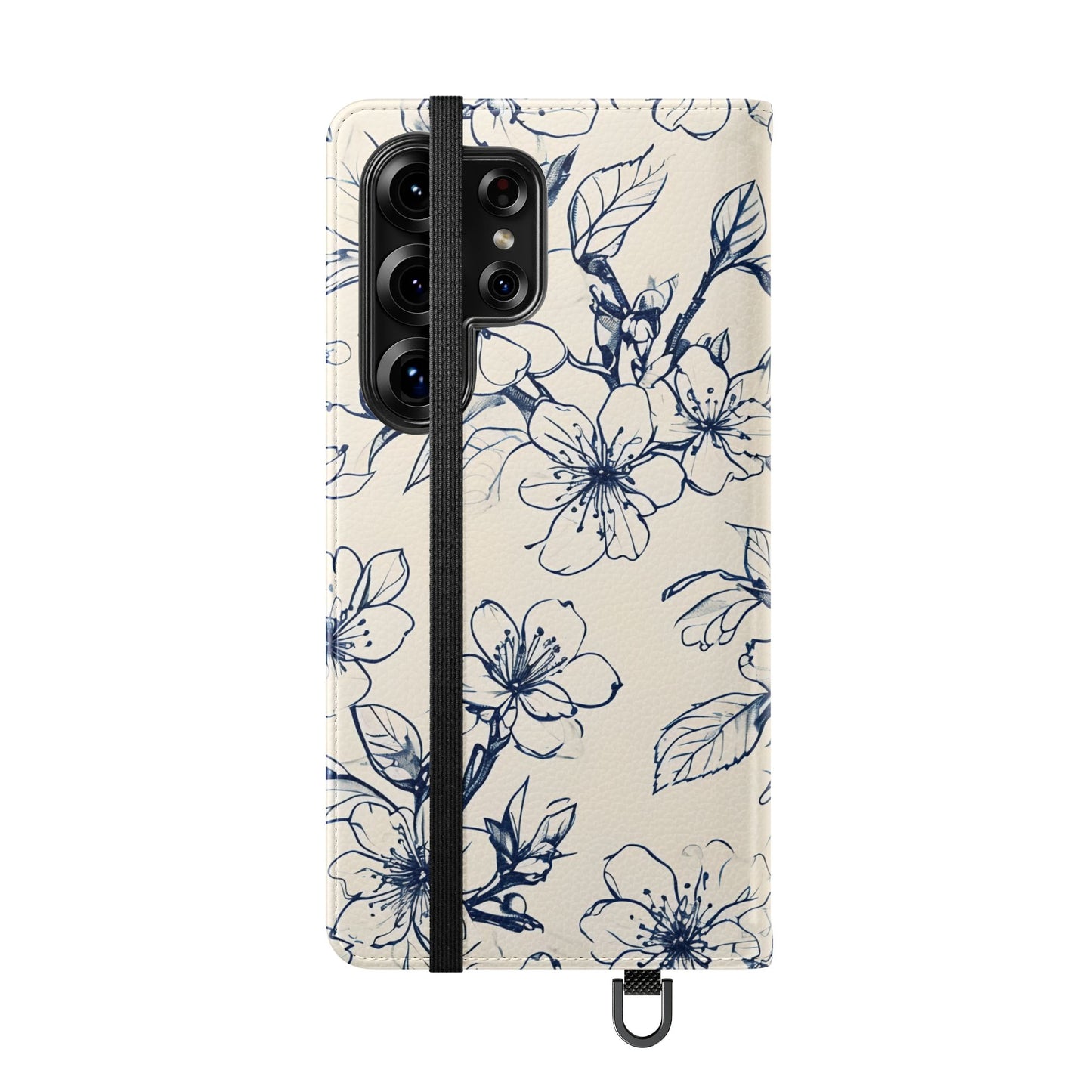 Blossom Sketch - Minimalist Floral Flip Phone Case for Samsung Galaxy
