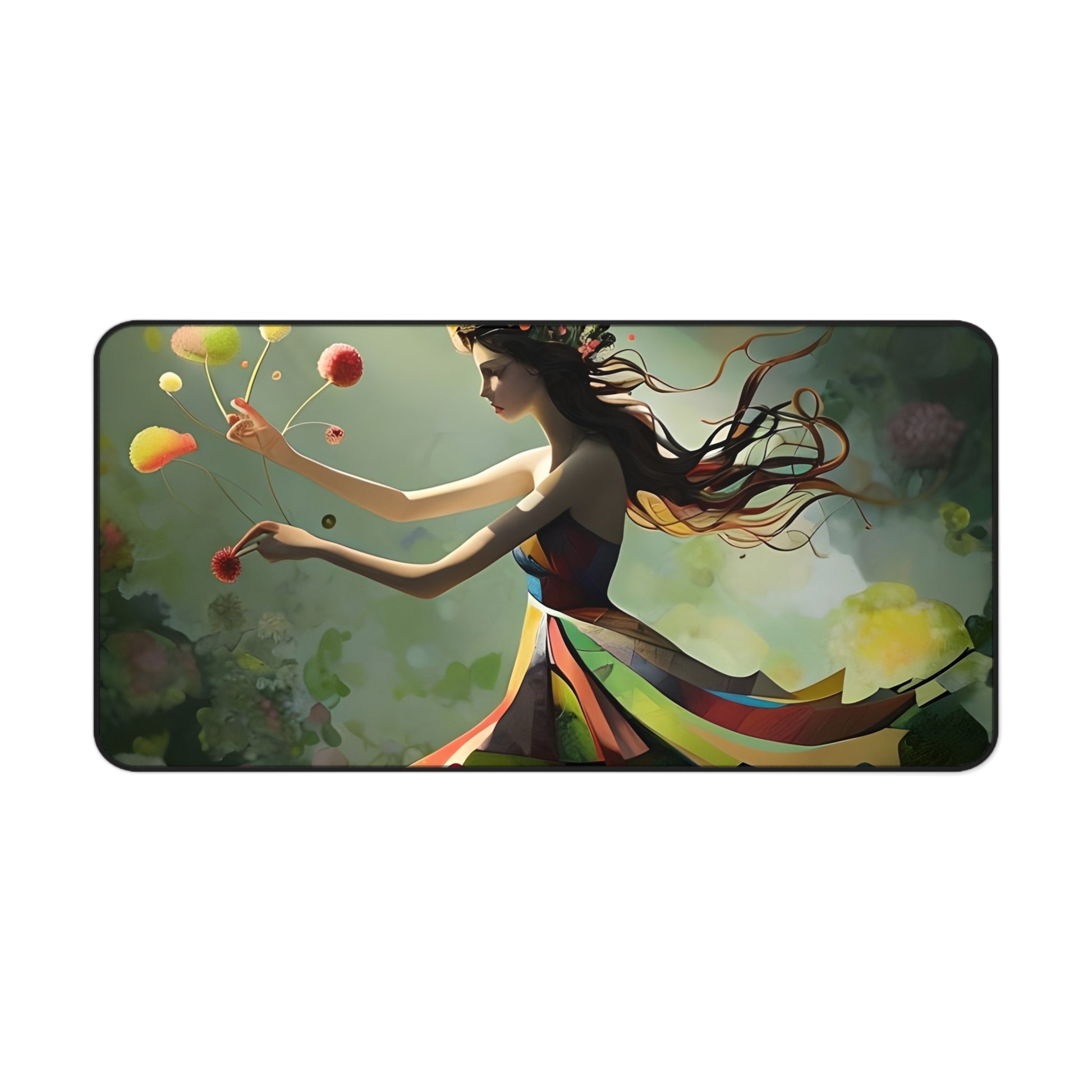 Dancing Wildflower Must Desk Mat - Premium Office Desk Pad, 3 Sizes Available, Artistic Workspace Protection