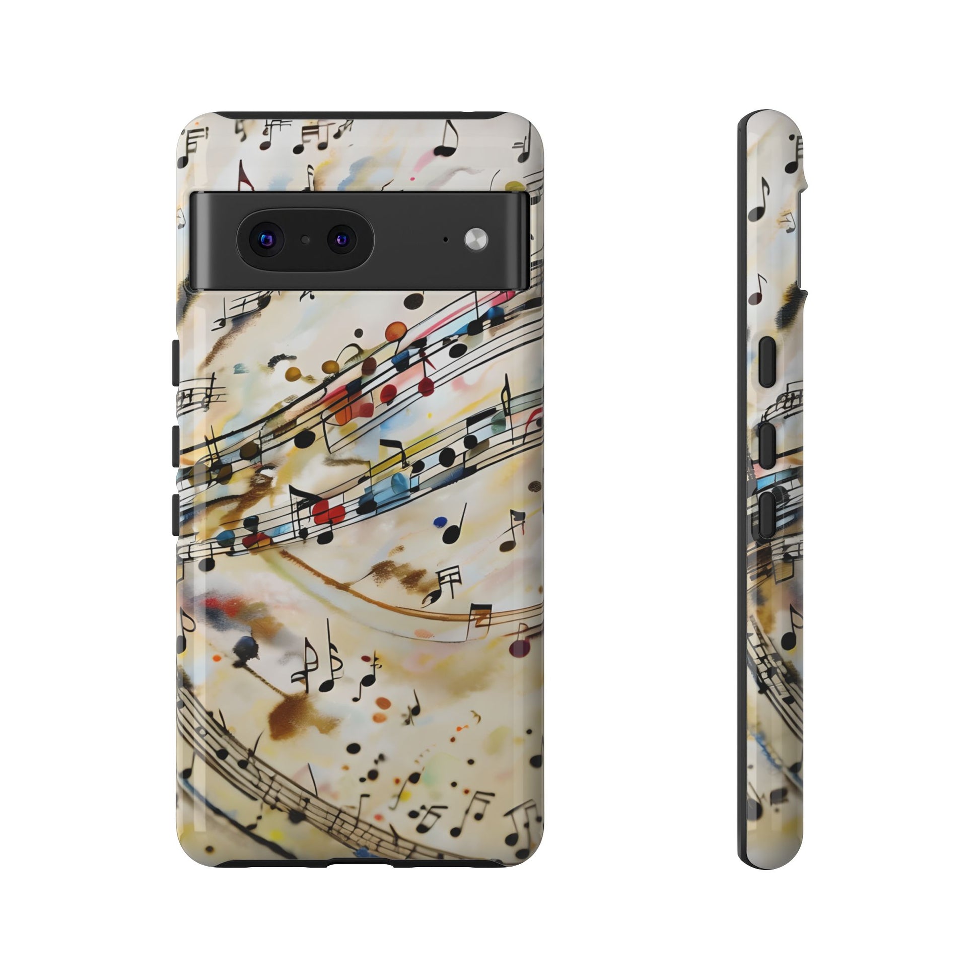 Melodic Flow Abstract Music Notes Tough Case for Google Pixel 7 - Shockproof Phone Cover