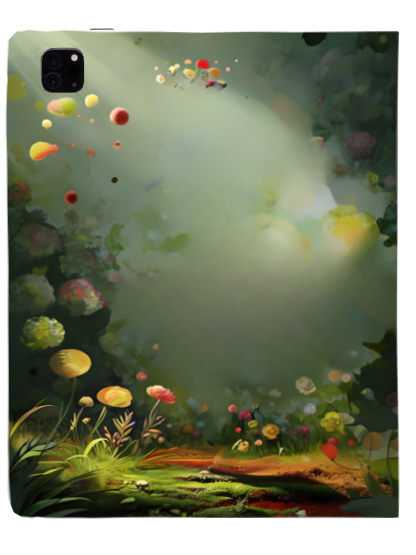 Dancing Wildflower Muse iPad Folio Case - Artistic Vegan Leather Tablet Cover, Fits iPad Pro 11 & 12.9 inch