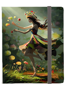 Dancing Wildflower Muse iPad Folio Case - Artistic Vegan Leather Tablet Cover, Fits iPad Pro 11 & 12.9 inch