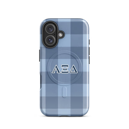 Alpha Xi Delta® Blue Plaid MagSafe® iPhone® Case