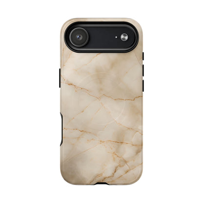 Parchment Mist beige marble iPhone 17  Air MagSafe case featuring soft parchment stone texture with subtle golden veining in a minimalist neutral design.