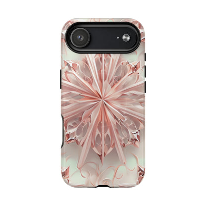 Blush Frost blush pink floral iPhone 17 Air MagSafe case featuring soft sculpted petal geometry with delicate frosted botanical design.