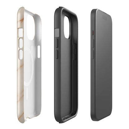 Chi Omega iPhone case with neutral marble design protective dual layers