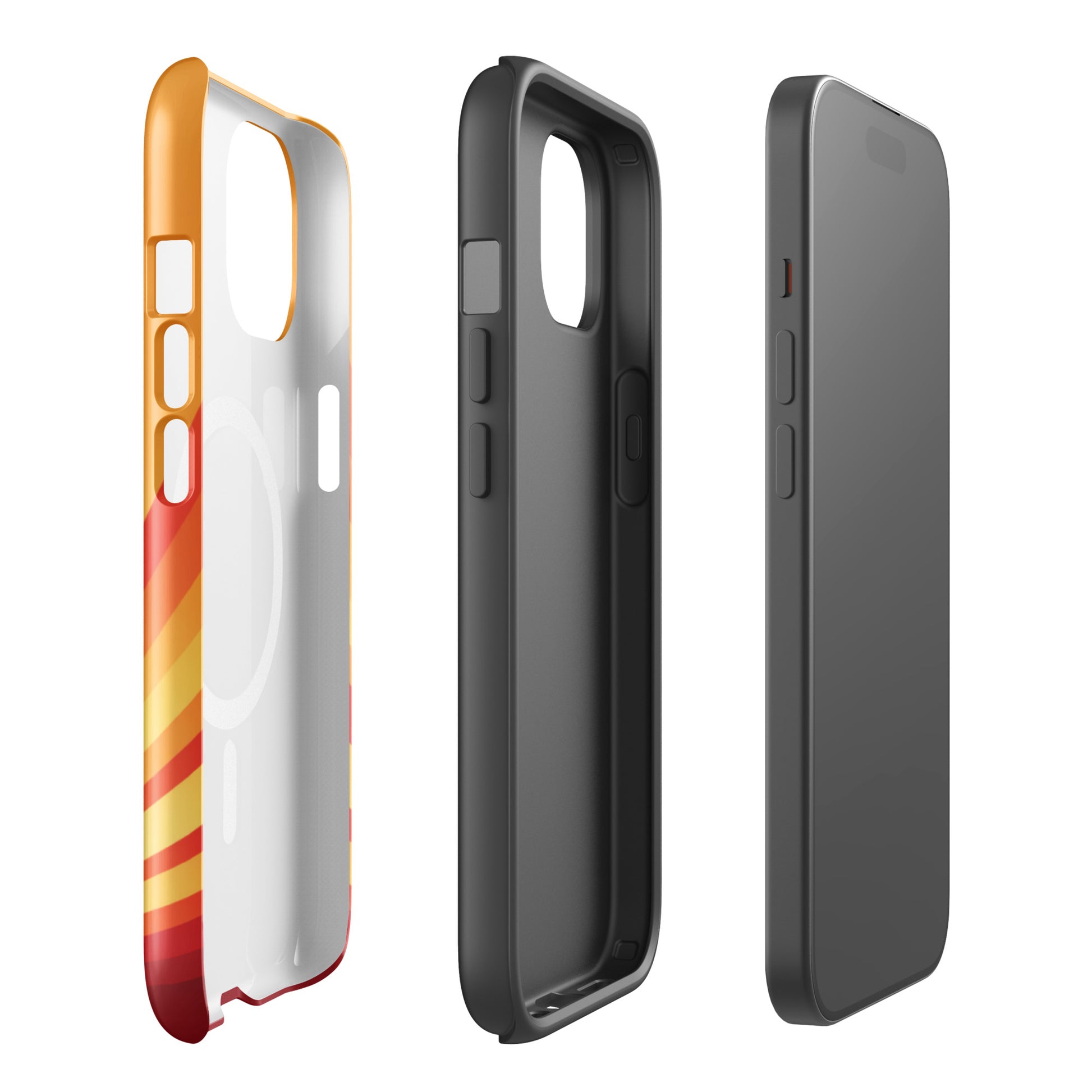 Chi Omega iPhone case with radiant sunburst gradient design protective dual layers
