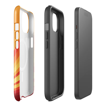 Chi Omega iPhone case with radiant sunburst gradient design protective dual layers
