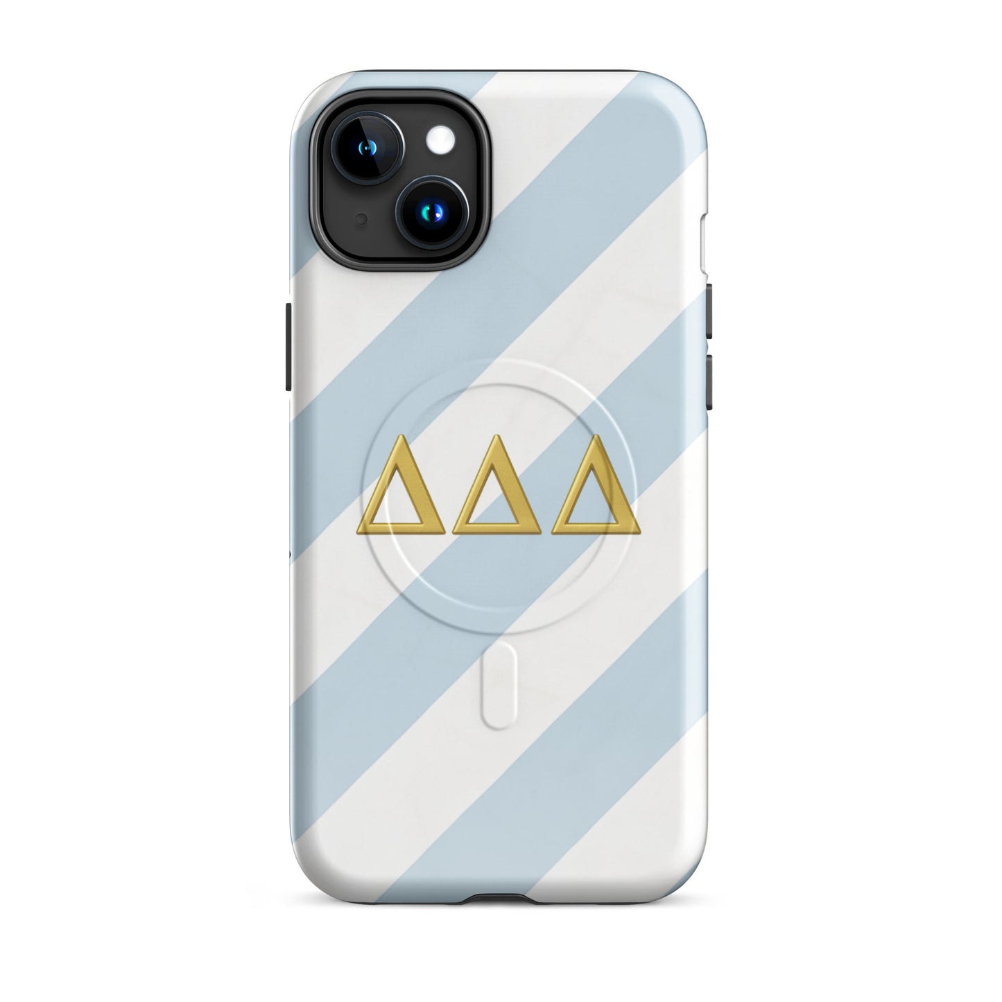 DDD Minimal Stripe iPhone 15 Plus case - classic Delta Delta Delta gift for bid day, big little reveals, graduation, and alumnae