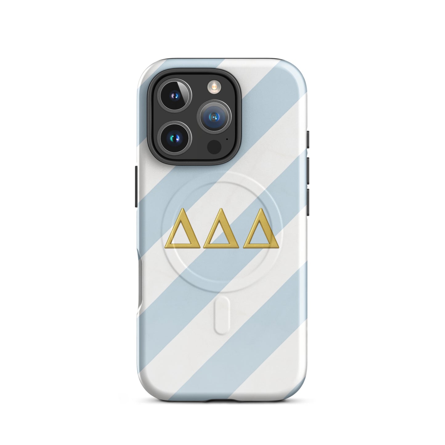DDD Minimal Stripe iPhone 16 Pro case - classic Delta Delta Delta gift for bid day, big little reveals, graduation, and alumnae