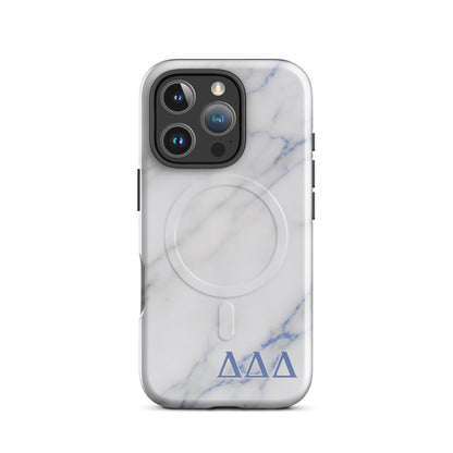 Delta Delta Delta Tri Delta Marble iPhone 16 Pro case - refined sorority gift for bid day, big little reveal, or graduation