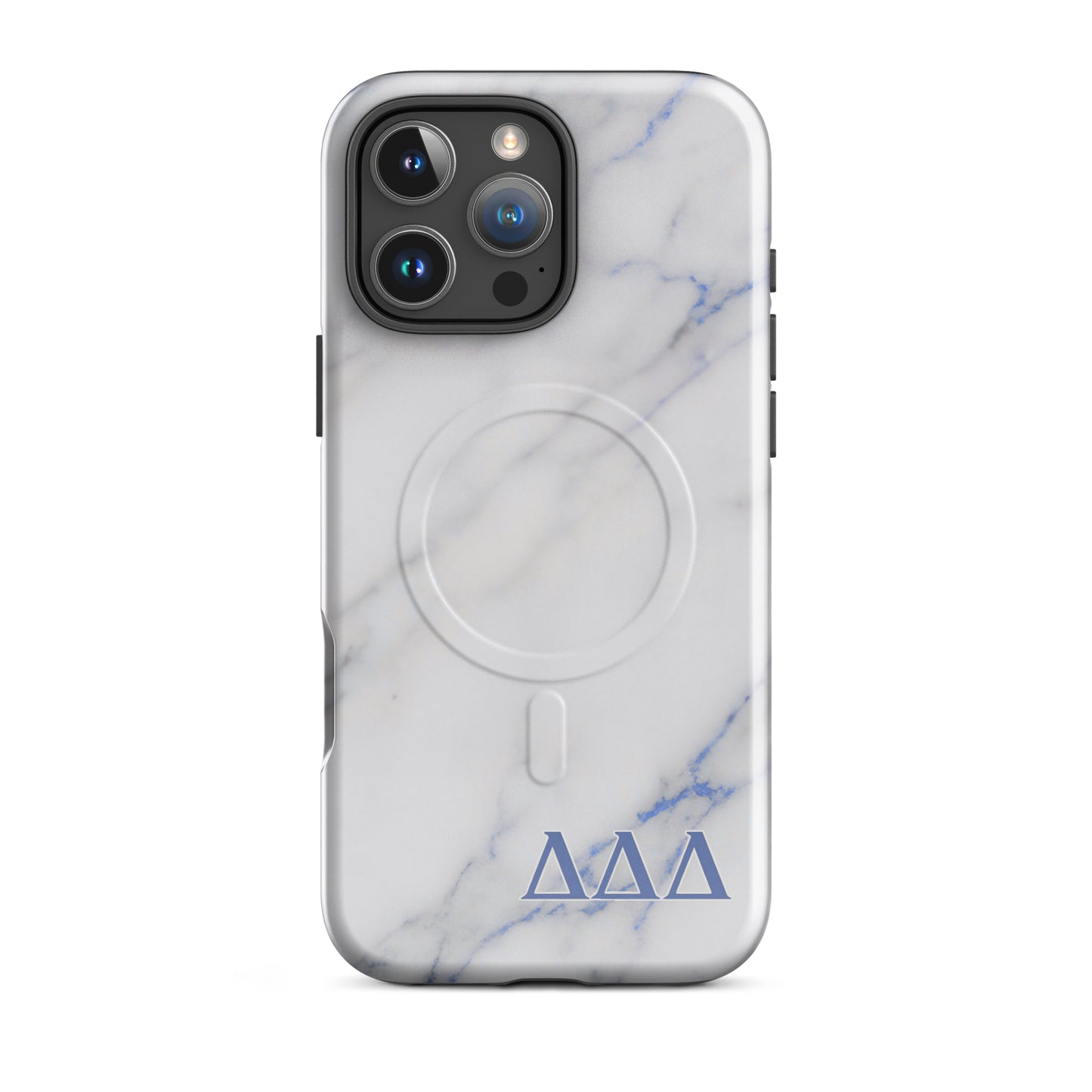 Delta Delta Delta Tri Delta Marble iPhone 16 Pro Max case - refined sorority gift for bid day, big little reveal, or graduation