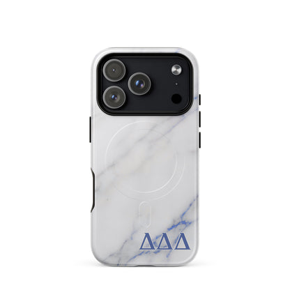 Tri Delta® MagSafe® tough case for iPhone® Sorority Greek Letters on Marble