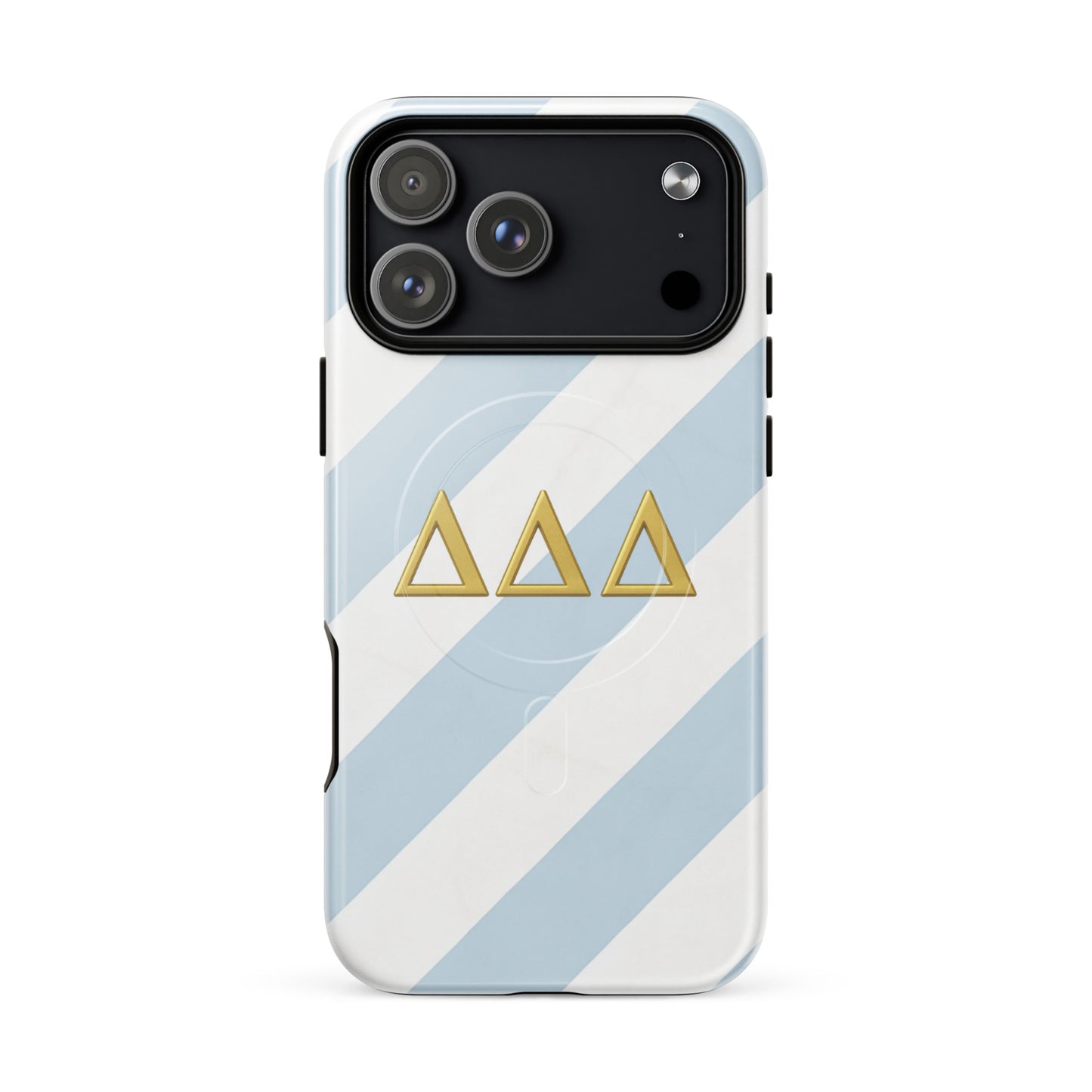DDD Minimal Stripe iPhone 17  Pro Max case - classic Delta Delta Delta gift for bid day, big little reveals, graduation, and alumnae
