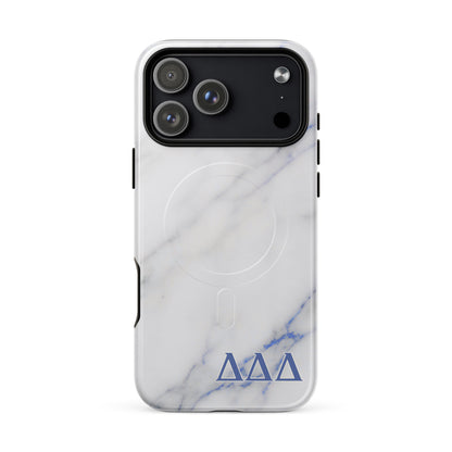 Tri Delta® MagSafe® tough case for iPhone® Sorority Greek Letters on Marble