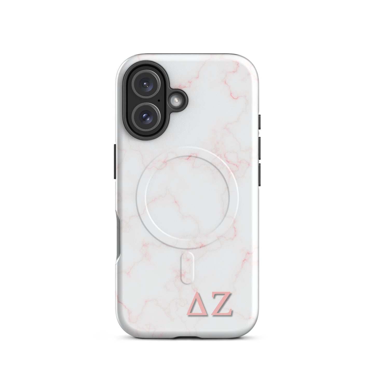 Delta Zeta® Pink Vein MagSafe® iPhone Case - Elegant Marble Sorority Design