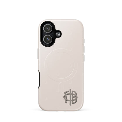 Gamma Phi Beta iPhone 17 case featuring official symbol and crescent moons, slim durable cover with MagSafe compatibility and minimalist design